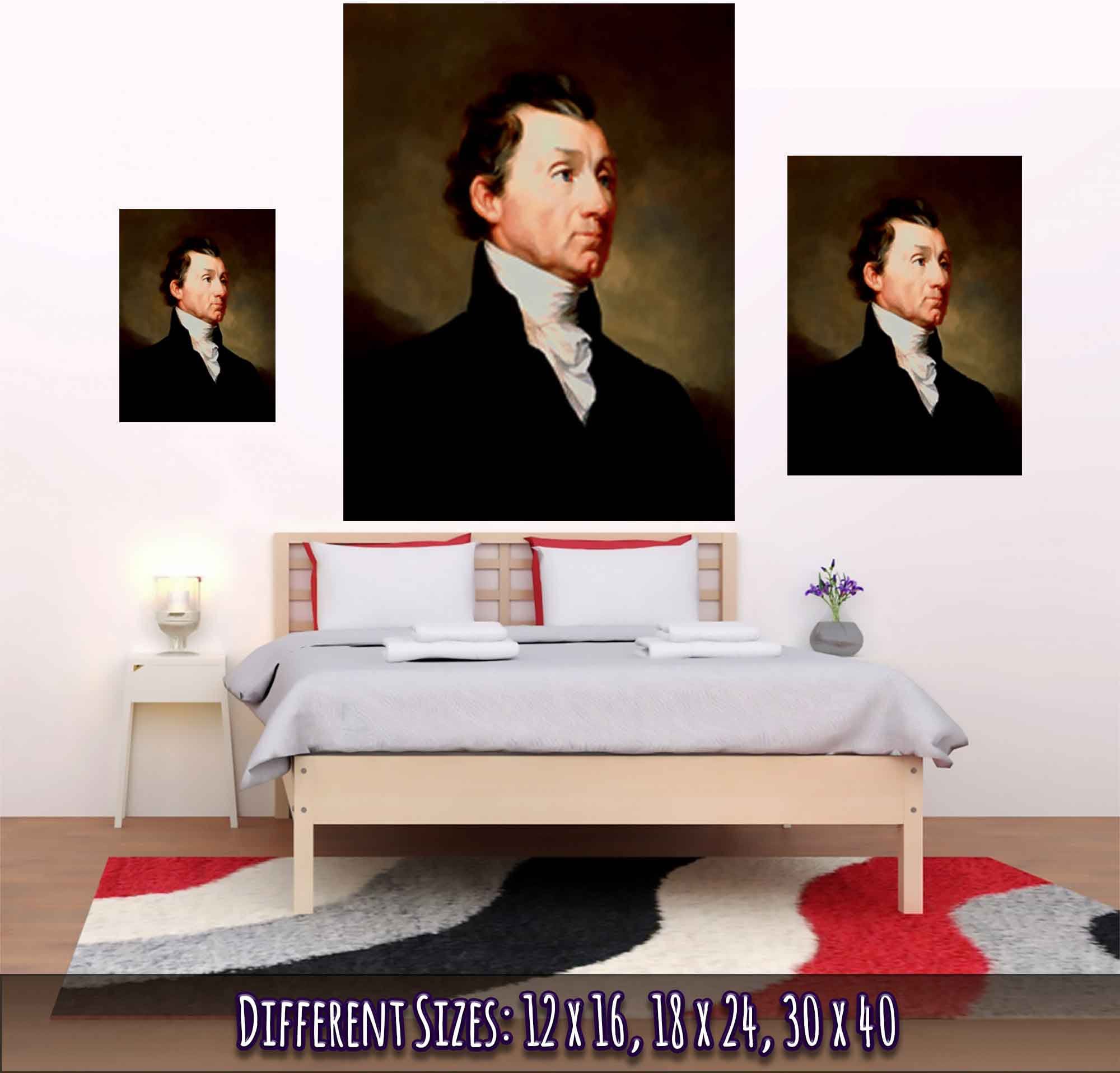 James Monroe Poster, 5th President Of Usa, Vintage Portrait - James Monroe Print - WallArtPrints4U