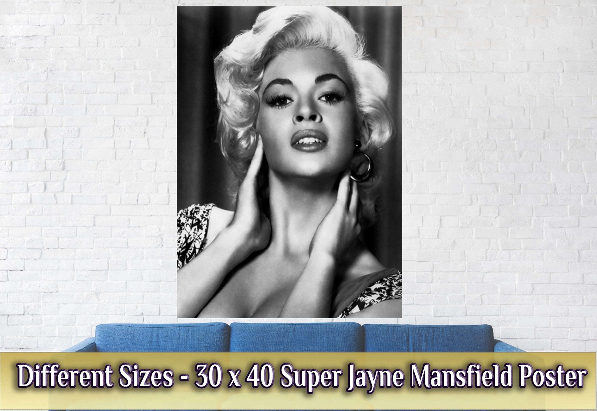 Jayne Mansfield Poster, Sex Symbol, Rare Photo - Iconic Jayne Mansfield Print - Hollywood Silver Screen Star - WallArtPrints4U