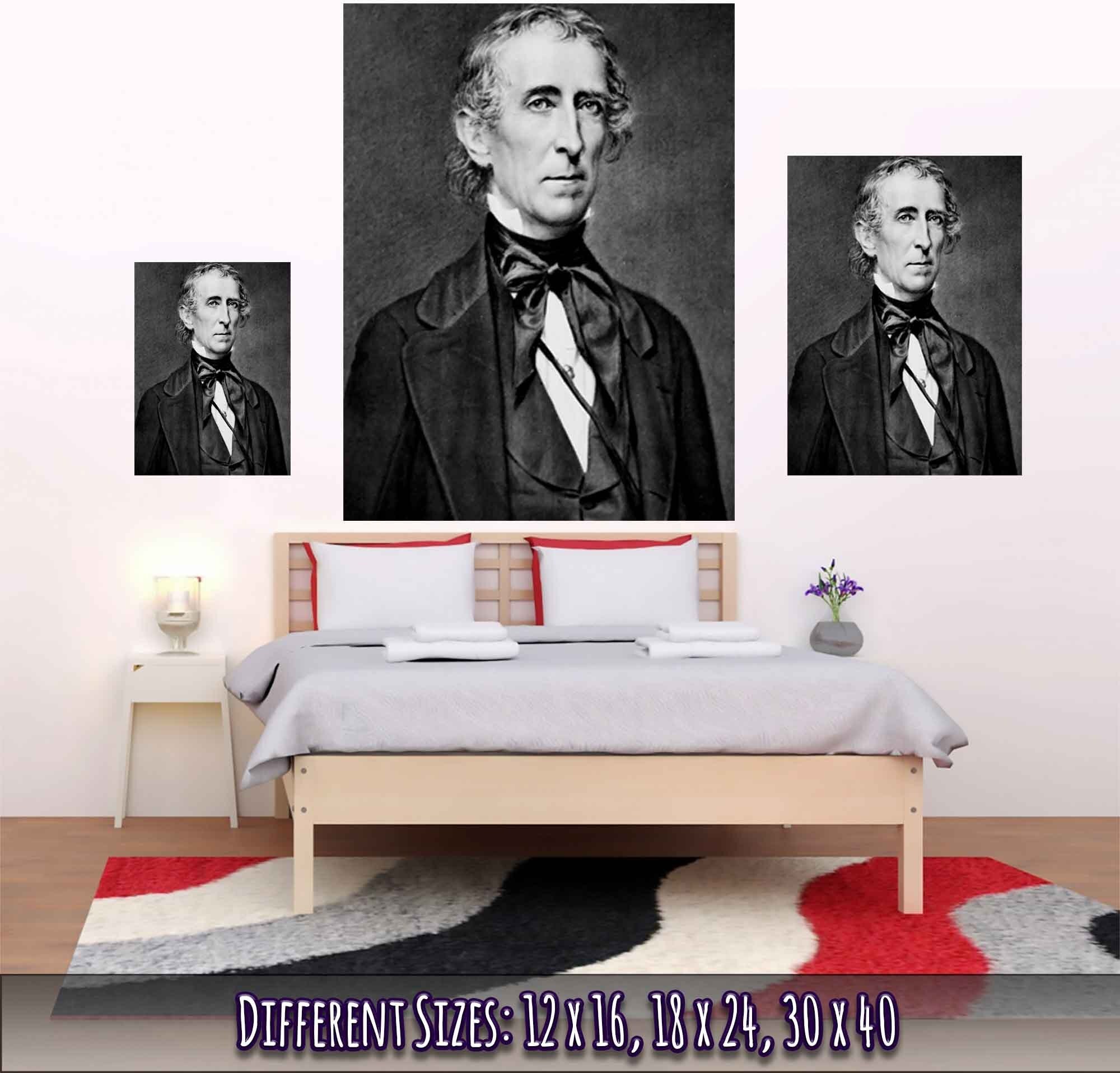 John Tyler Poster, 10th President Of Usa, Vintage Portrait - John Tyler Print - WallArtPrints4U