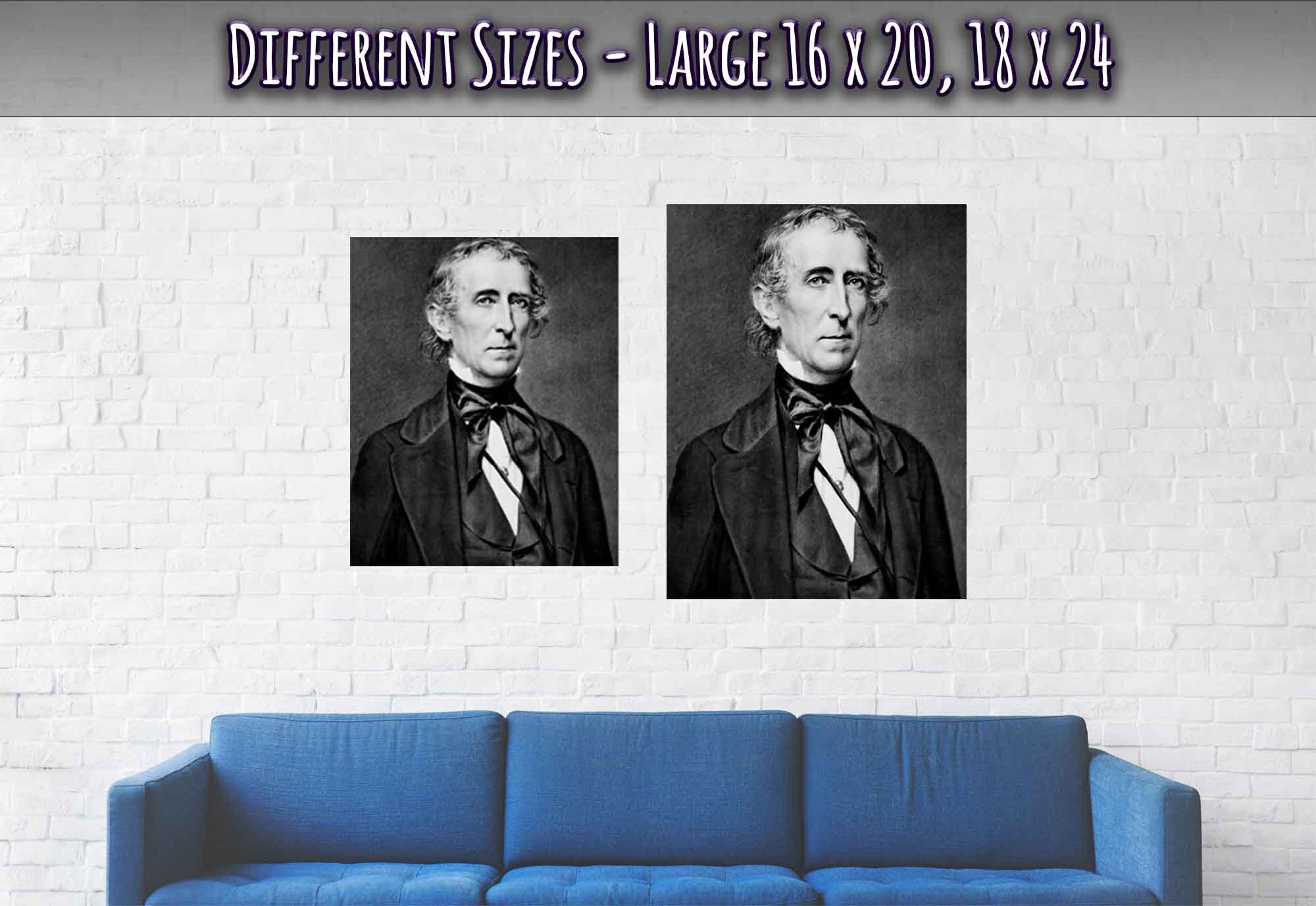 John Tyler Poster, 10th President Of Usa, Vintage Portrait - John Tyler Print - WallArtPrints4U