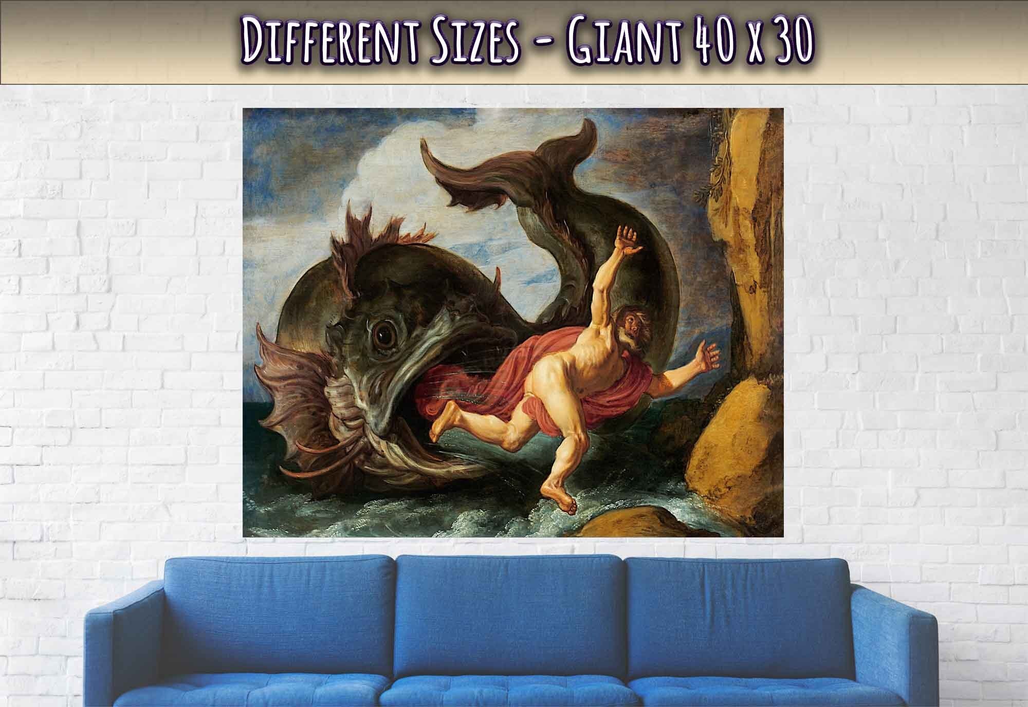 Jonah And The Whale Poster - Biblical Poster - Jonah And The Whale Church Poster - WallArtPrints4U