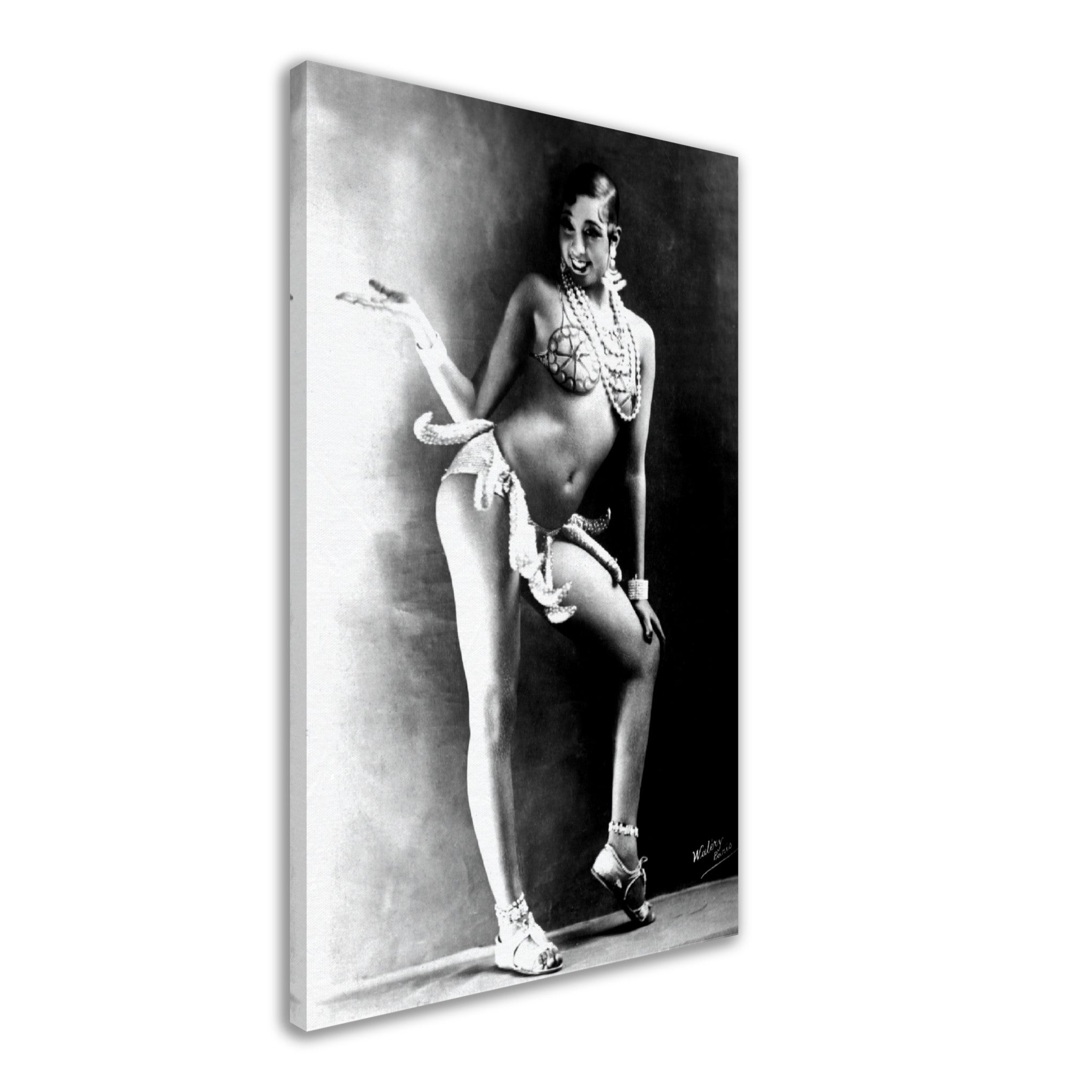 Josephine Baker Canvas, Sensational Banana Girdle Dancer, Vintage Photo Portrait - Josephine Baker Canvas Print - WallArtPrints4U