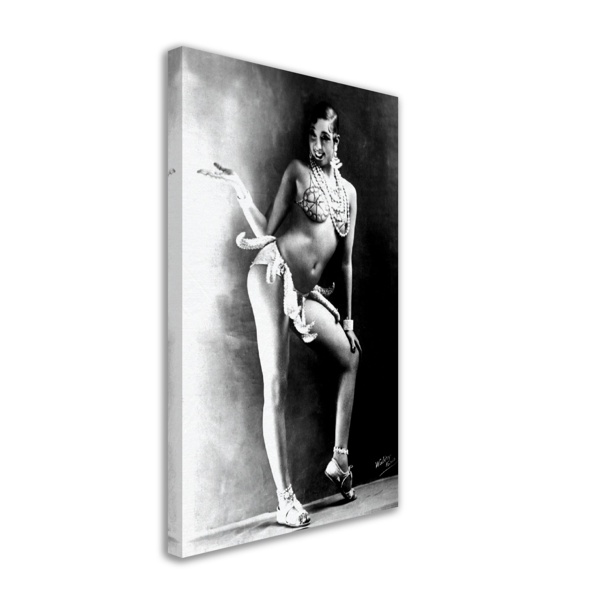 Josephine Baker Canvas, Sensational Banana Girdle Dancer, Vintage Photo Portrait - Josephine Baker Canvas Print - WallArtPrints4U