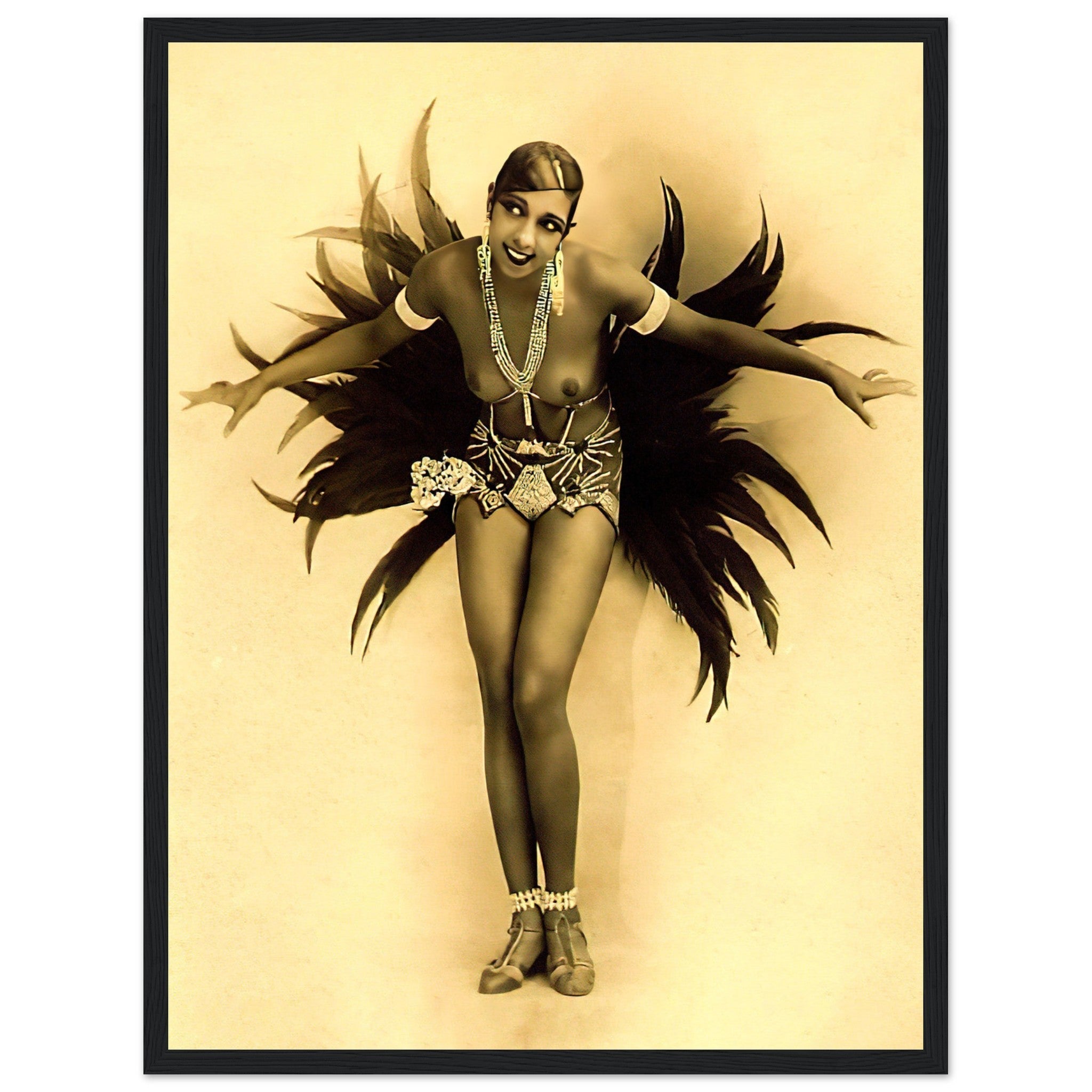 Josephine Baker Framed, Vintage Topless Pin Up - Josephine Baker Framed Print - WallArtPrints4U