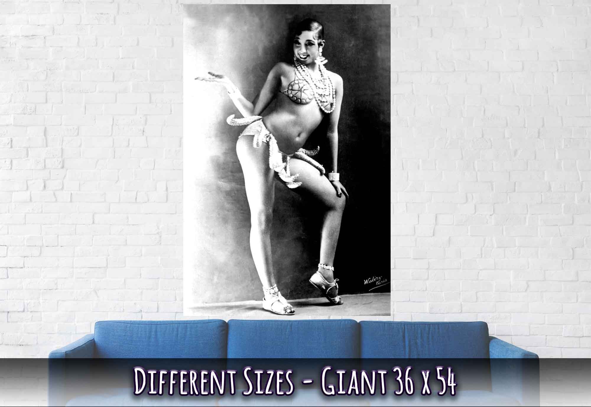 Josephine Baker Poster, Sensational Banana Girdle Dancer, Vintage Photo Portrait - Josephine Baker Print - WallArtPrints4U