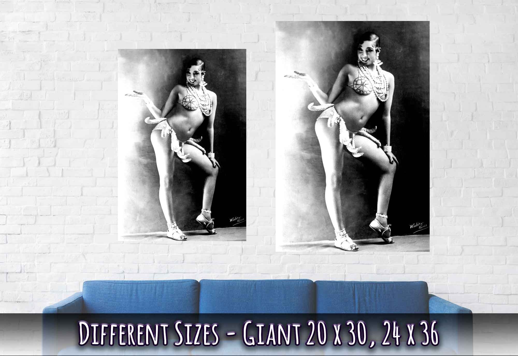 Josephine Baker Poster, Sensational Banana Girdle Dancer, Vintage Photo Portrait - Josephine Baker Print - WallArtPrints4U