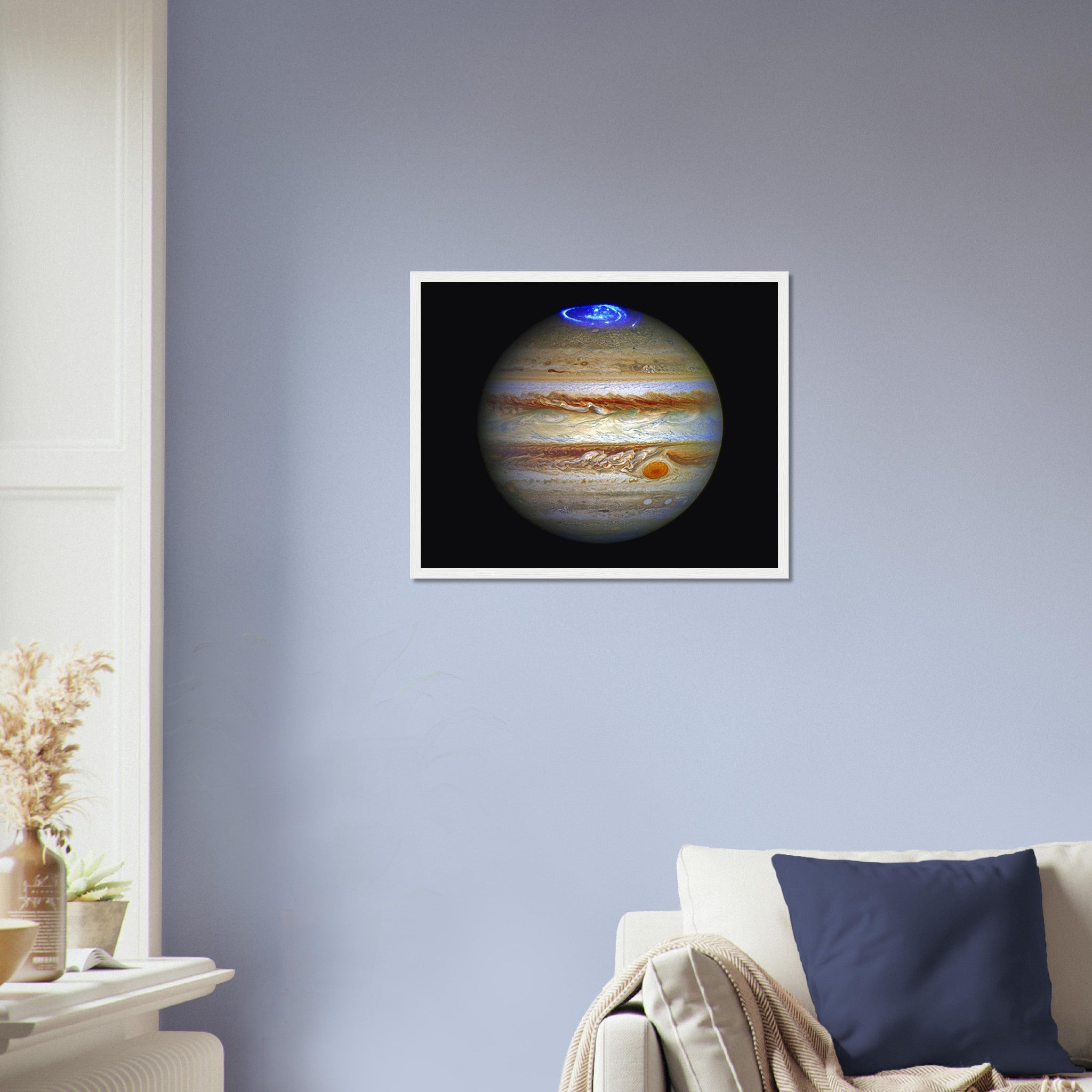 Jupiter Framed - Planet Jupiter Showing Aurora At The Pole - Jupiter Aurora Framed Print - WallArtPrints4U