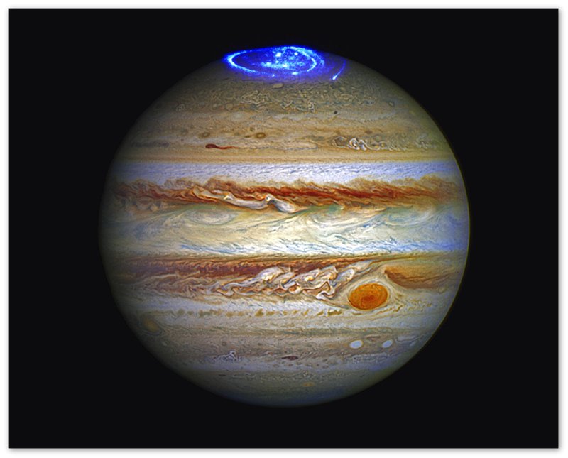 Jupiter Poster - Planet Jupiter Showing Aurora At The Pole - Jupiter Aurora Print - WallArtPrints4U