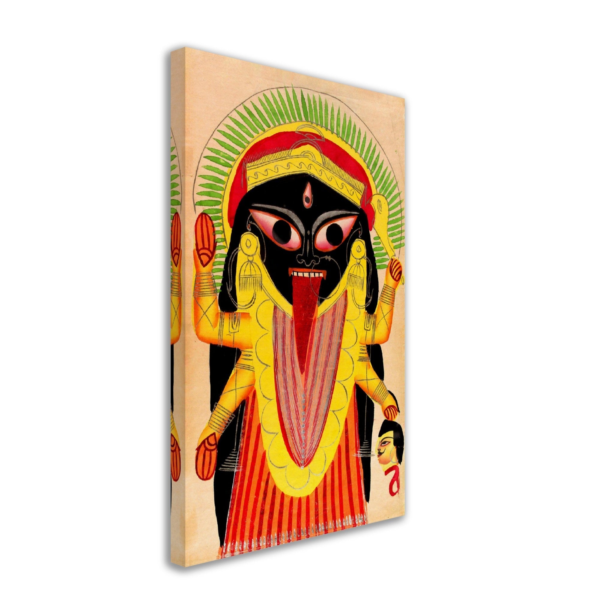 Kali Protection Canvas Print, Destroy Enemies, Ward Off Your Demons, Use For Kali Mantra Meditation - WallArtPrints4U