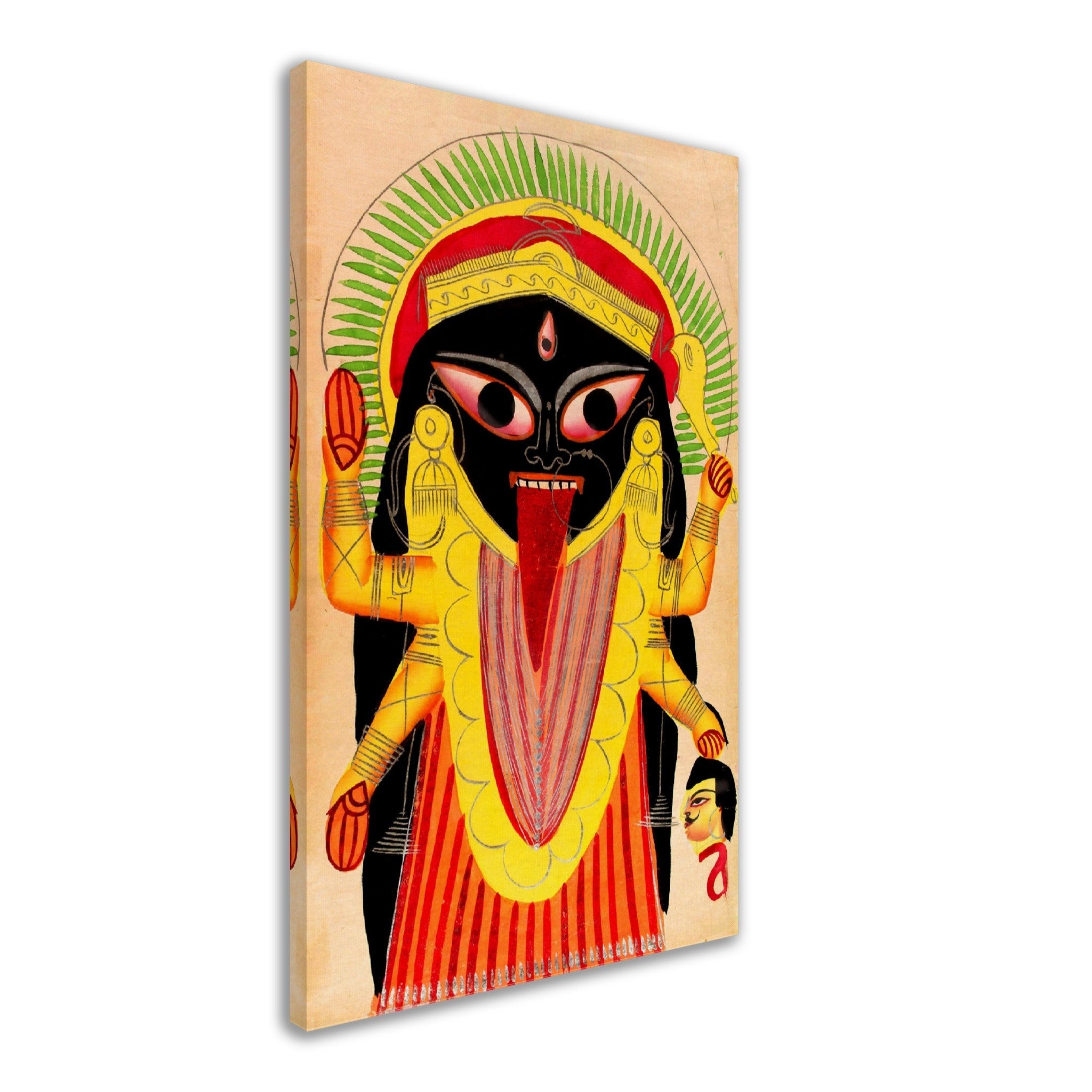 Kali Protection Canvas Print, Destroy Enemies, Ward Off Your Demons, Use For Kali Mantra Meditation - WallArtPrints4U