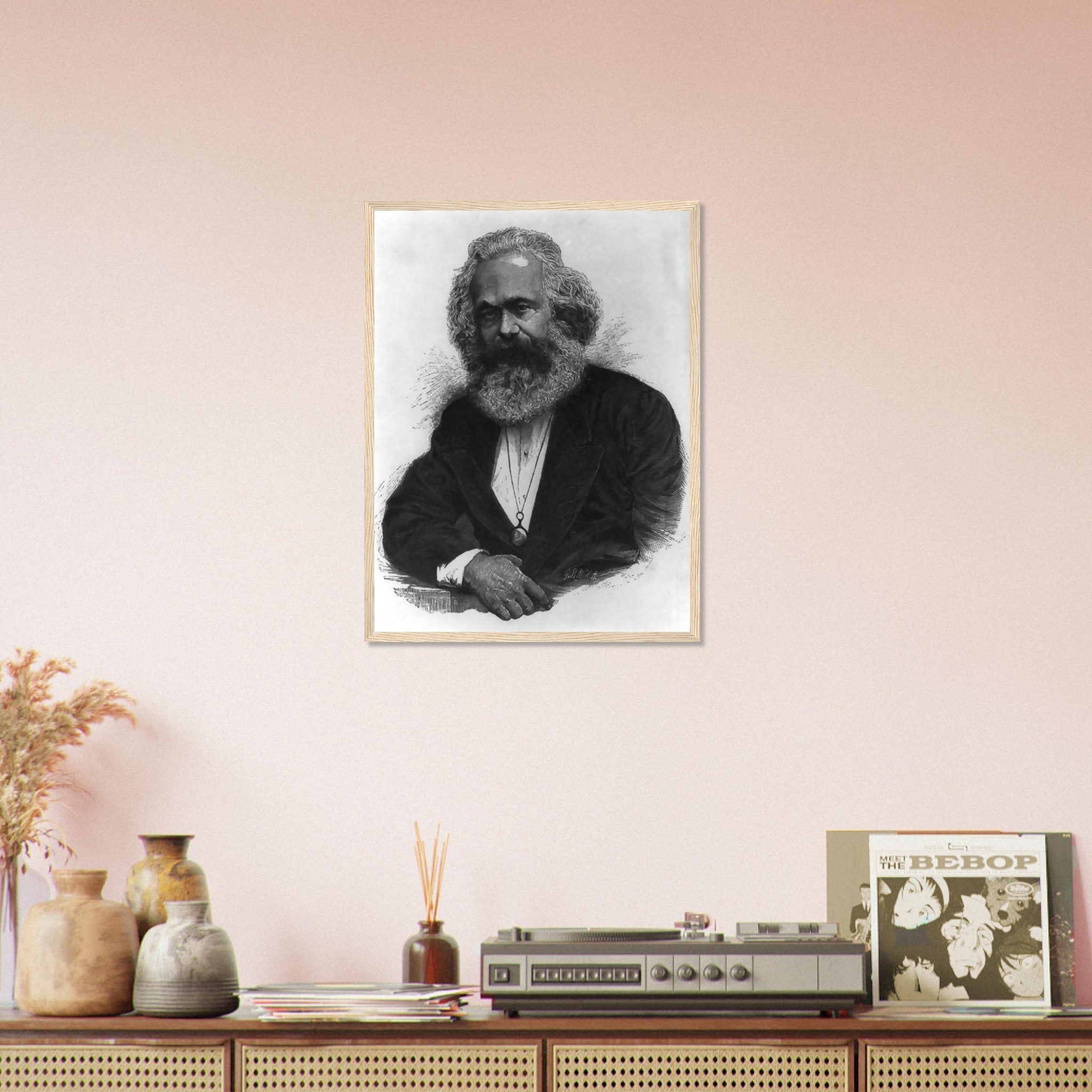 Karl Marx Framed, Socialist Revolutionary, Vintage Photo - Iconic Karl Marx Framed Print - Marxist Politics Philosophy - WallArtPrints4U