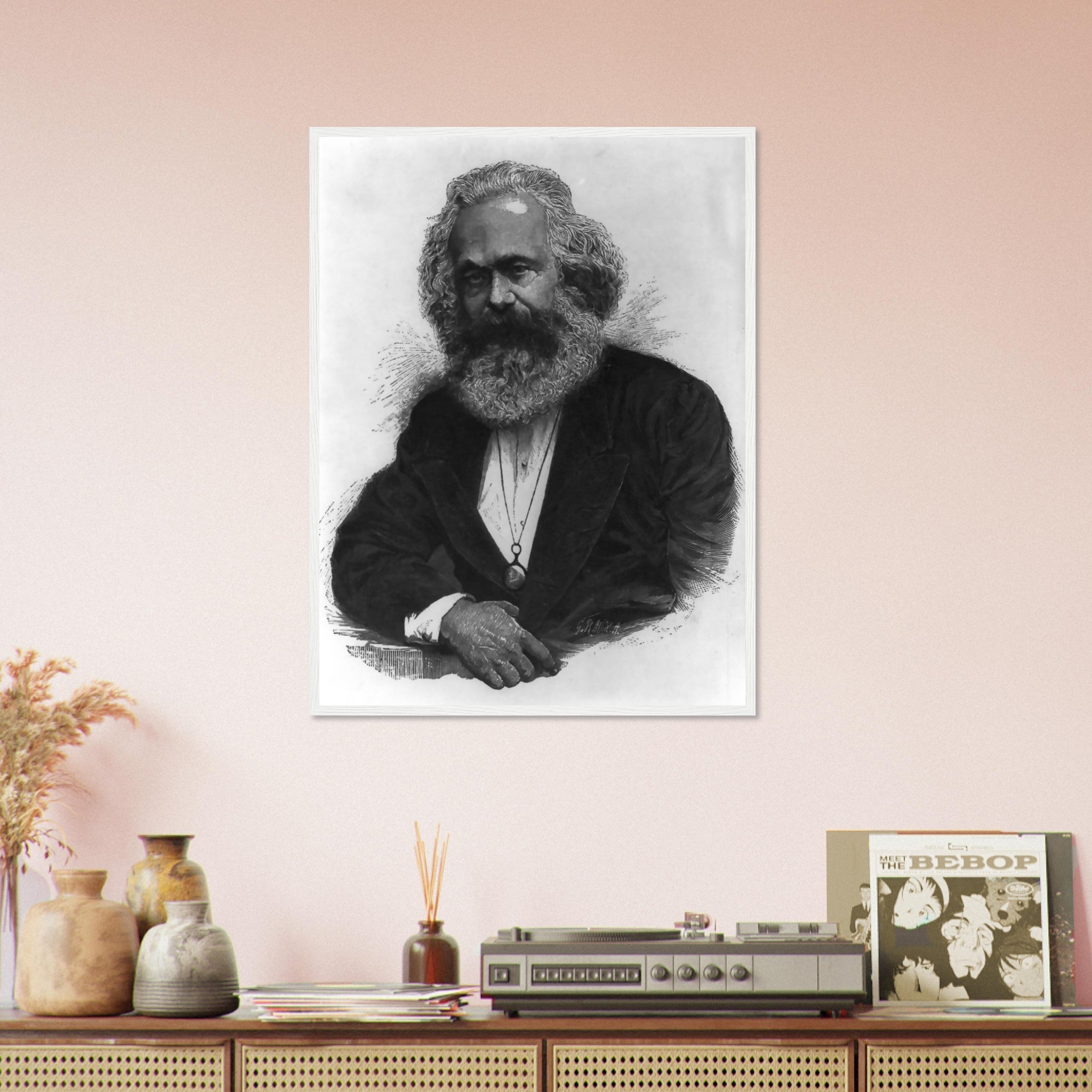 Karl Marx Framed, Socialist Revolutionary, Vintage Photo - Iconic Karl Marx Framed Print - Marxist Politics Philosophy - WallArtPrints4U
