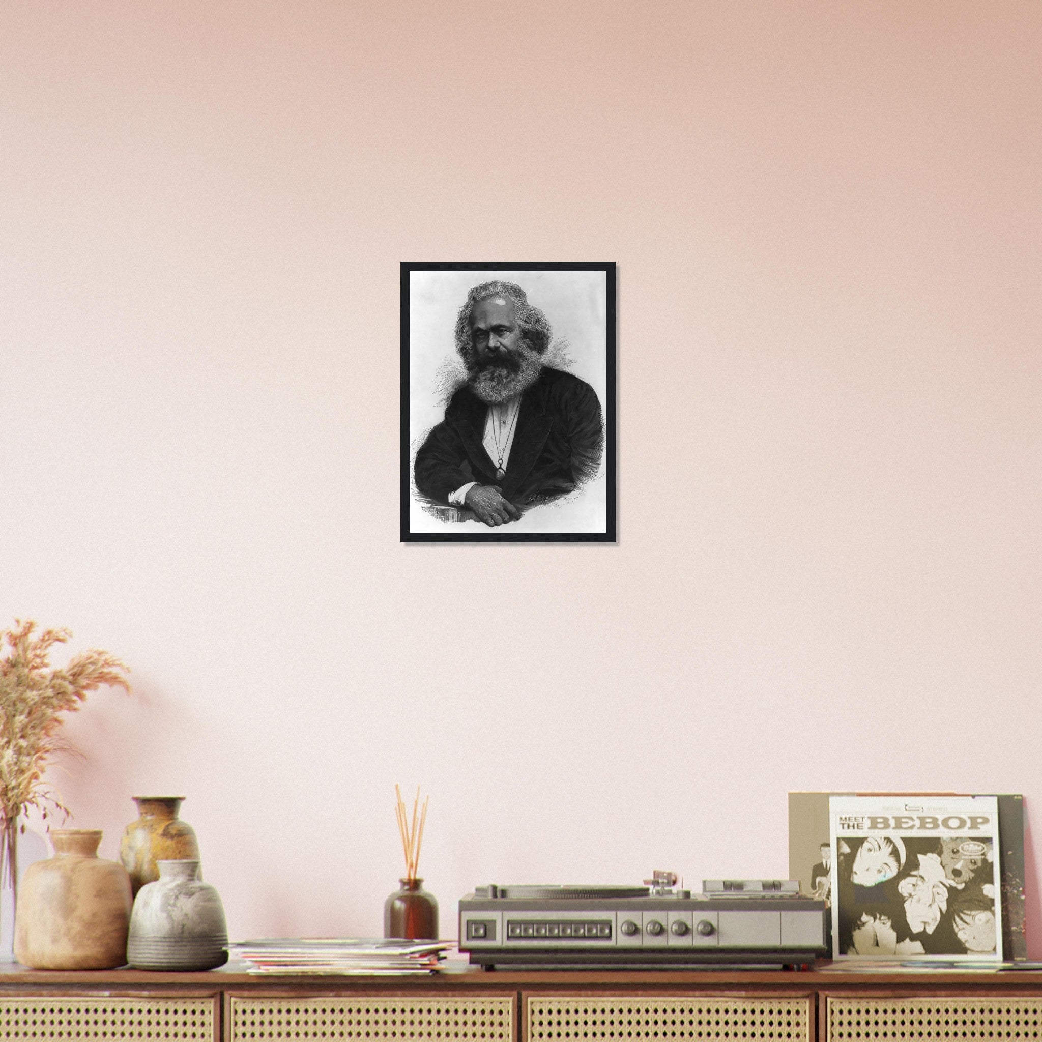 Karl Marx Framed, Socialist Revolutionary, Vintage Photo - Iconic Karl Marx Framed Print - Marxist Politics Philosophy - WallArtPrints4U