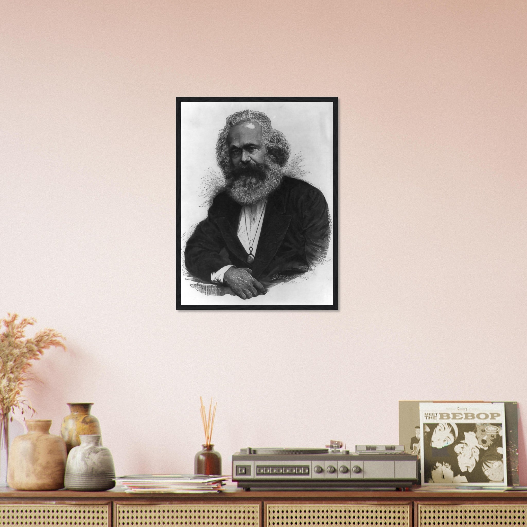Karl Marx Framed, Socialist Revolutionary, Vintage Photo - Iconic Karl Marx Framed Print - Marxist Politics Philosophy - WallArtPrints4U