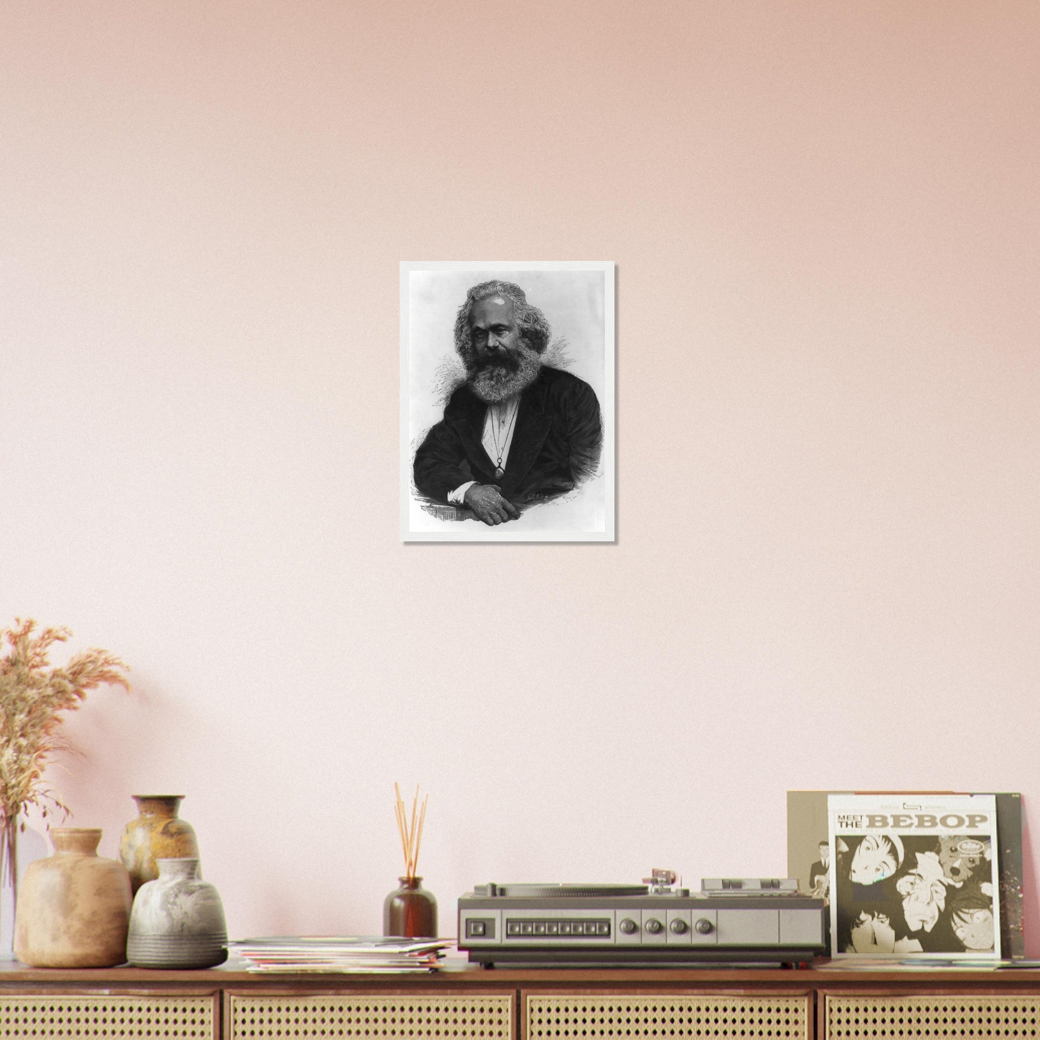 Karl Marx Framed, Socialist Revolutionary, Vintage Photo - Iconic Karl Marx Framed Print - Marxist Politics Philosophy - WallArtPrints4U