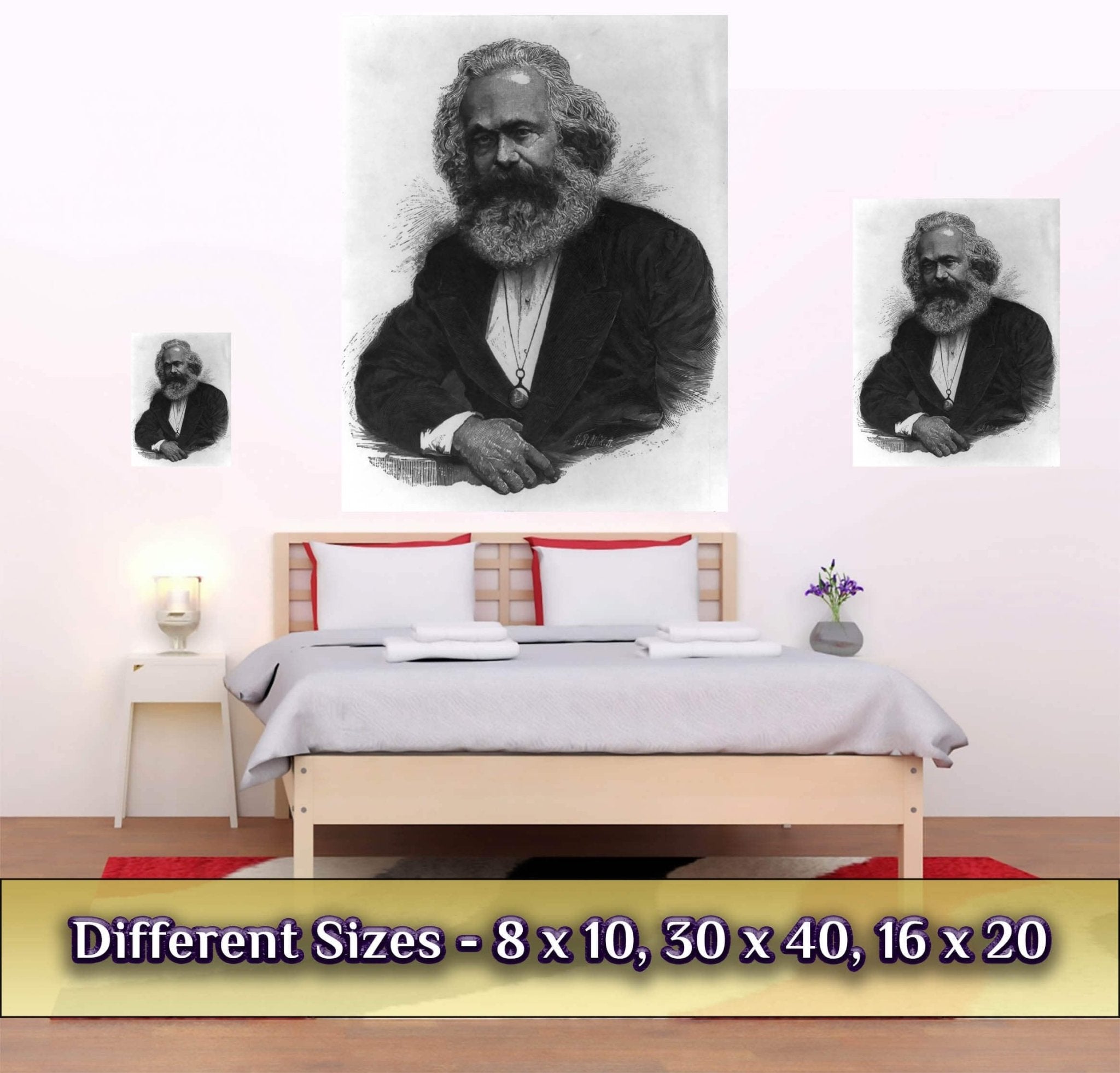 Karl Marx Poster, Socialist Revolutionary, Vintage Photo - Iconic Karl Marx Print - Marxist Politics Philosophy - WallArtPrints4U