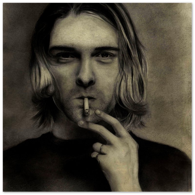 Kurt Cobain Poster, Nirvana Singer - Kurt Cobain Print - WallArtPrints4U