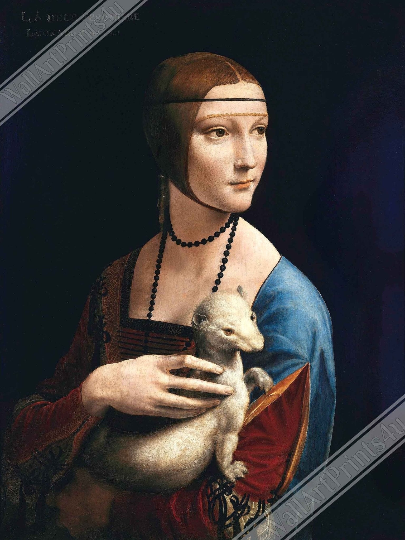 Lady With An Ermine Canvas, Leonardo Da Vinci - Lady With Ermine Canvas Print - WallArtPrints4U