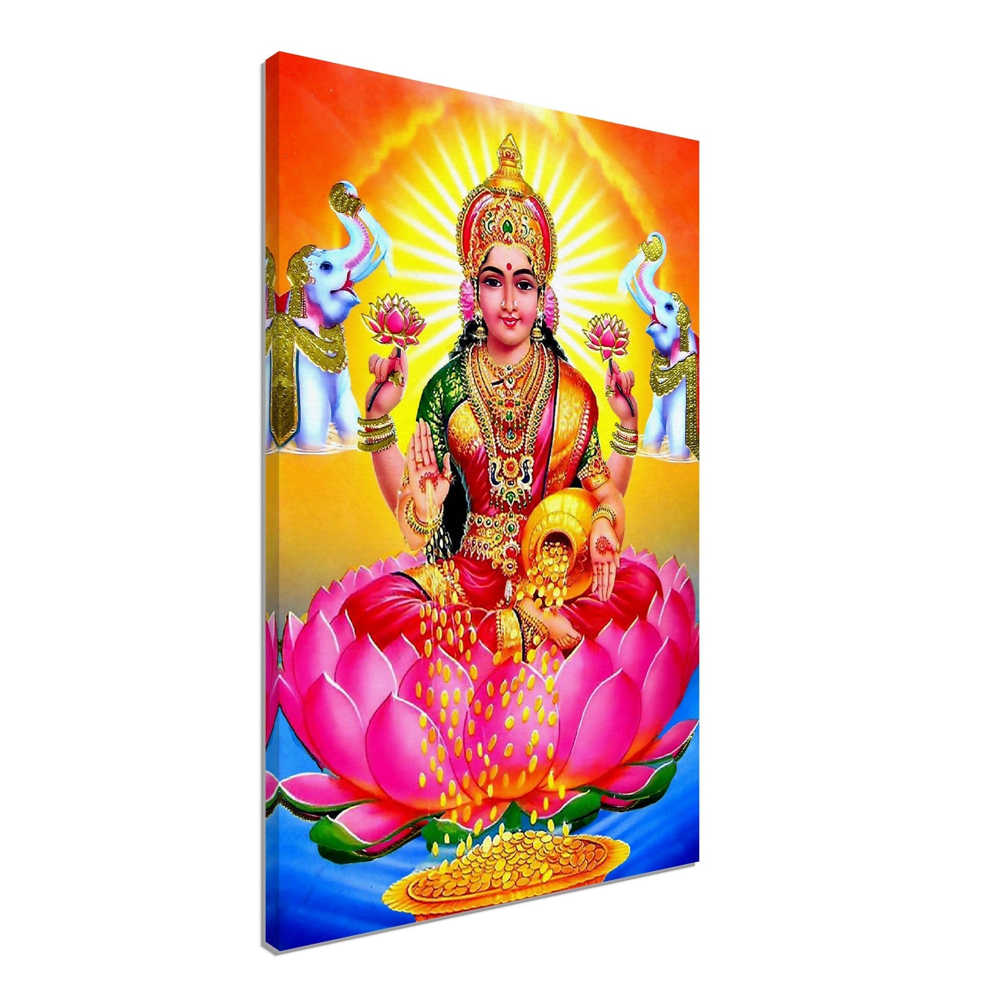 Lakshmi Canvas, Hindu Goddess Of Wealth Prosperity - Laksmi Canvas Print - WallArtPrints4U