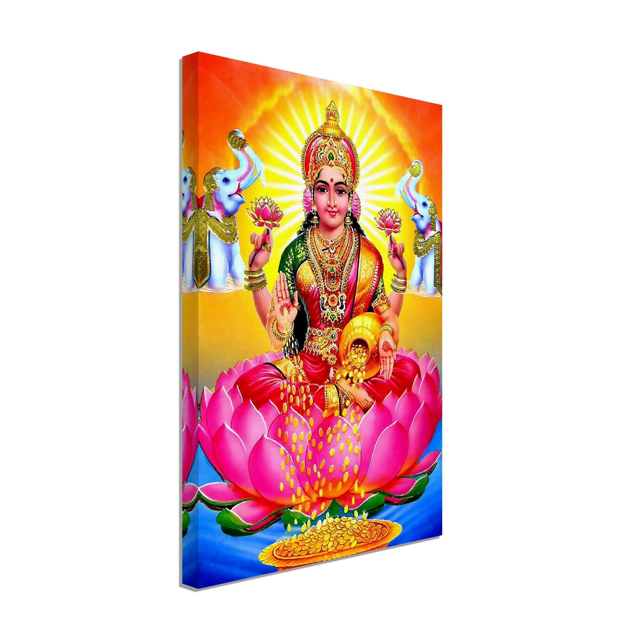 Lakshmi Canvas, Hindu Goddess Of Wealth Prosperity - Laksmi Canvas Print - WallArtPrints4U