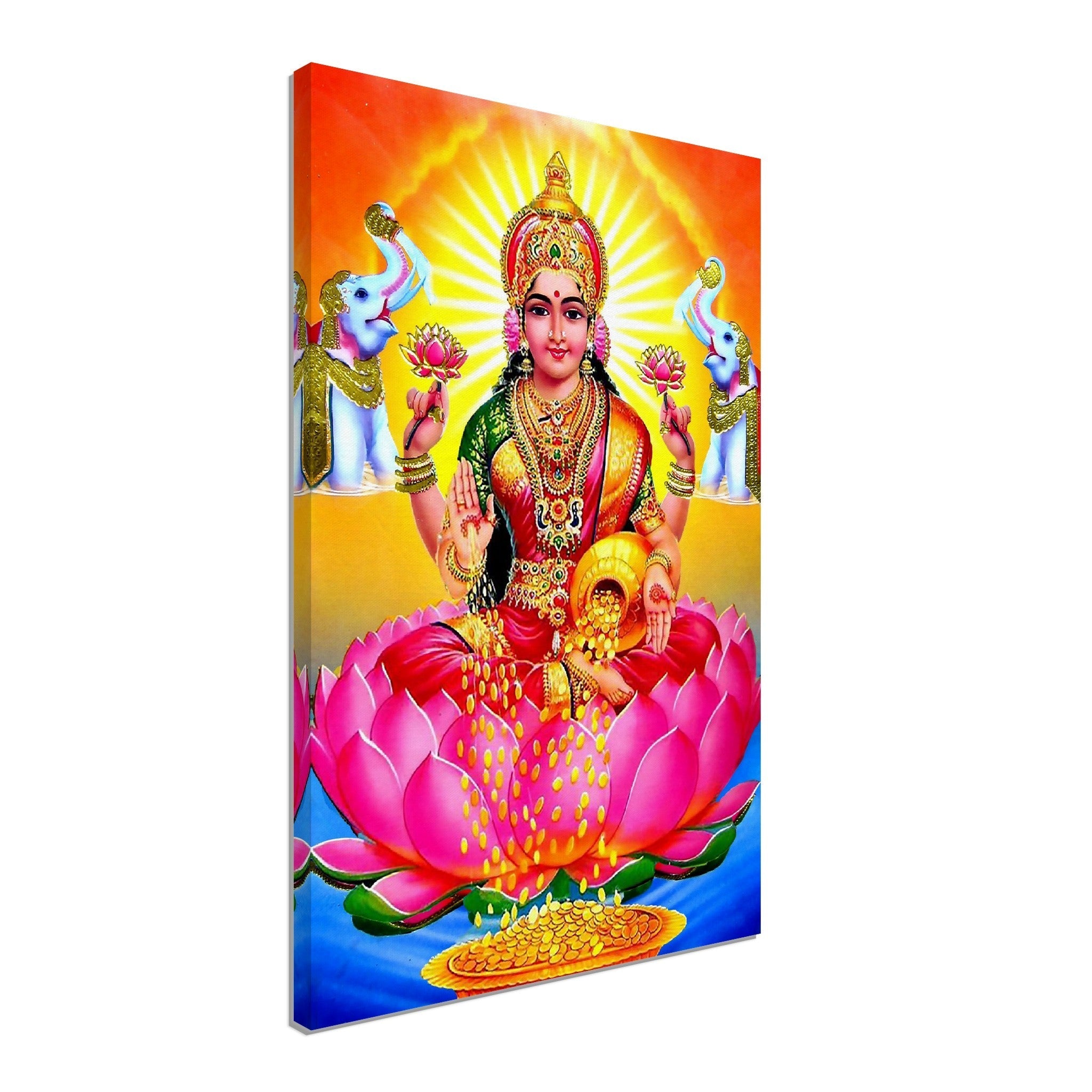 Lakshmi Canvas, Hindu Goddess Of Wealth Prosperity - Laksmi Canvas Print - WallArtPrints4U