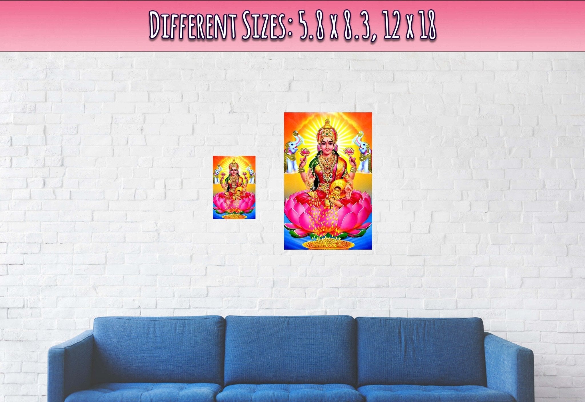 Lakshmi Poster, Hindu Goddess Of Wealth Prosperity - Laksmi Print - WallArtPrints4U