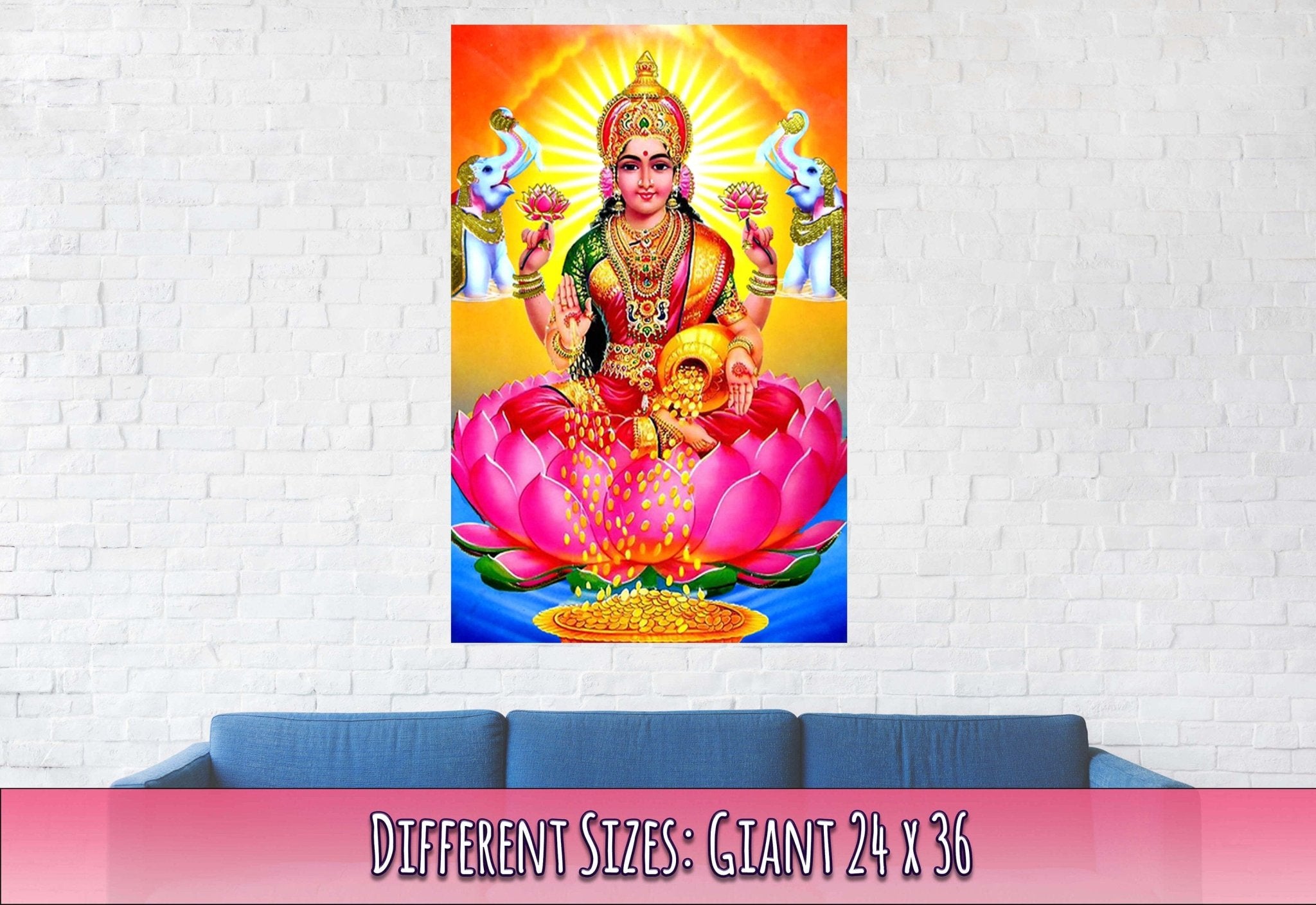 Lakshmi Poster, Hindu Goddess Of Wealth Prosperity - Laksmi Print - WallArtPrints4U