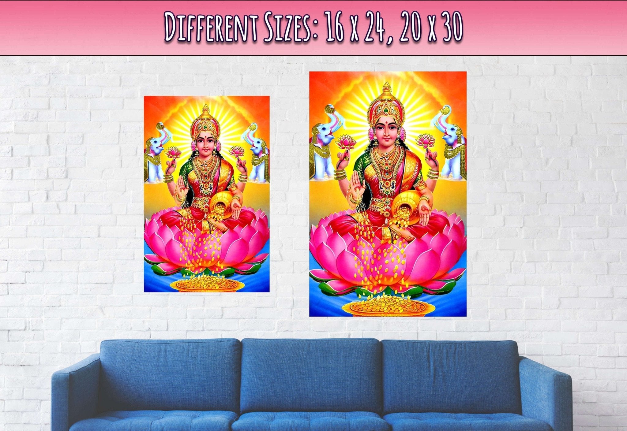 Lakshmi Poster, Hindu Goddess Of Wealth Prosperity - Laksmi Print - WallArtPrints4U