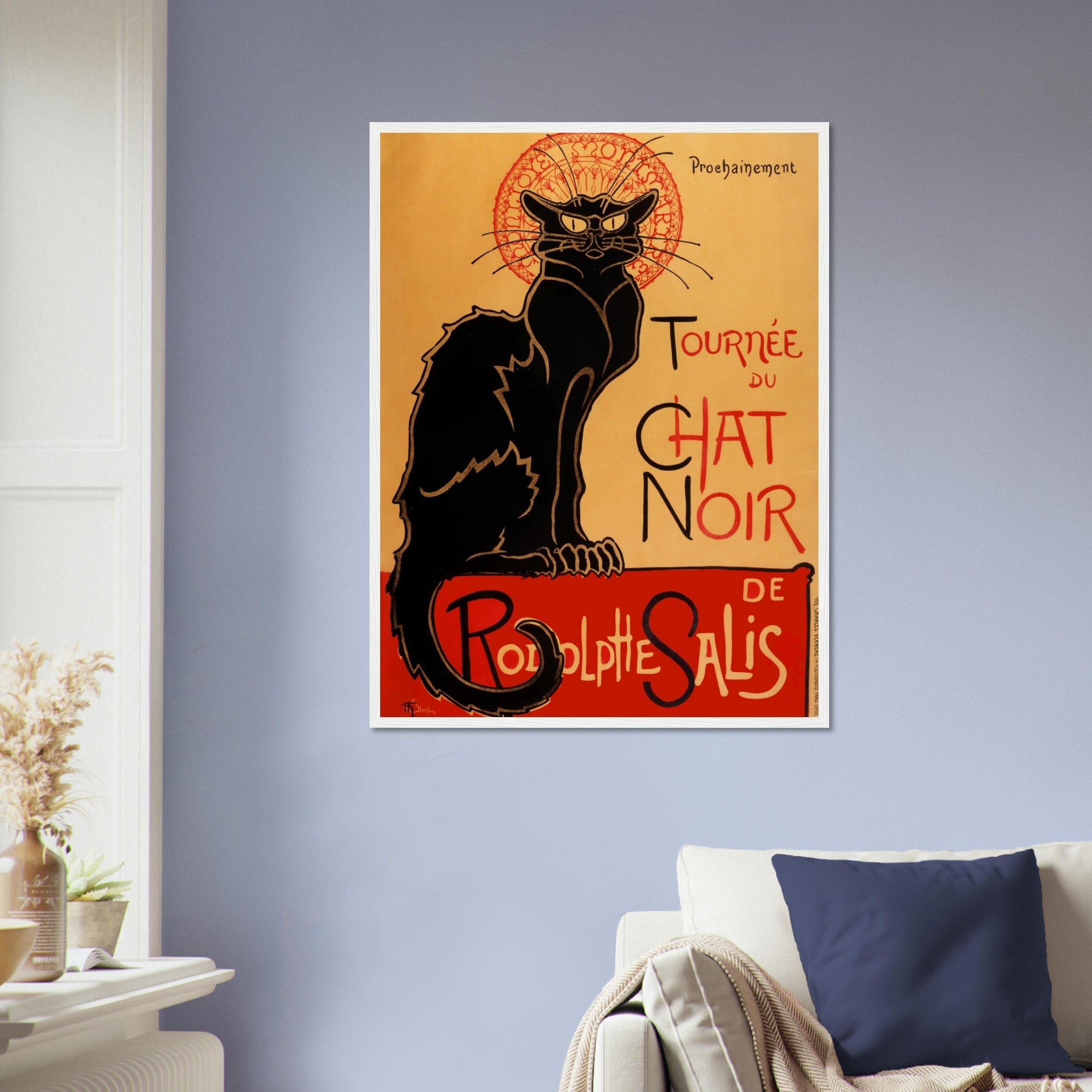 Le Chat Noir Framed Print - Tournee Du Chat Noir - Le Chat Noir Cat Framed - Rodolp[He Salis 1896 UK, EU USA Domestic Shipping - WallArtPrints4U