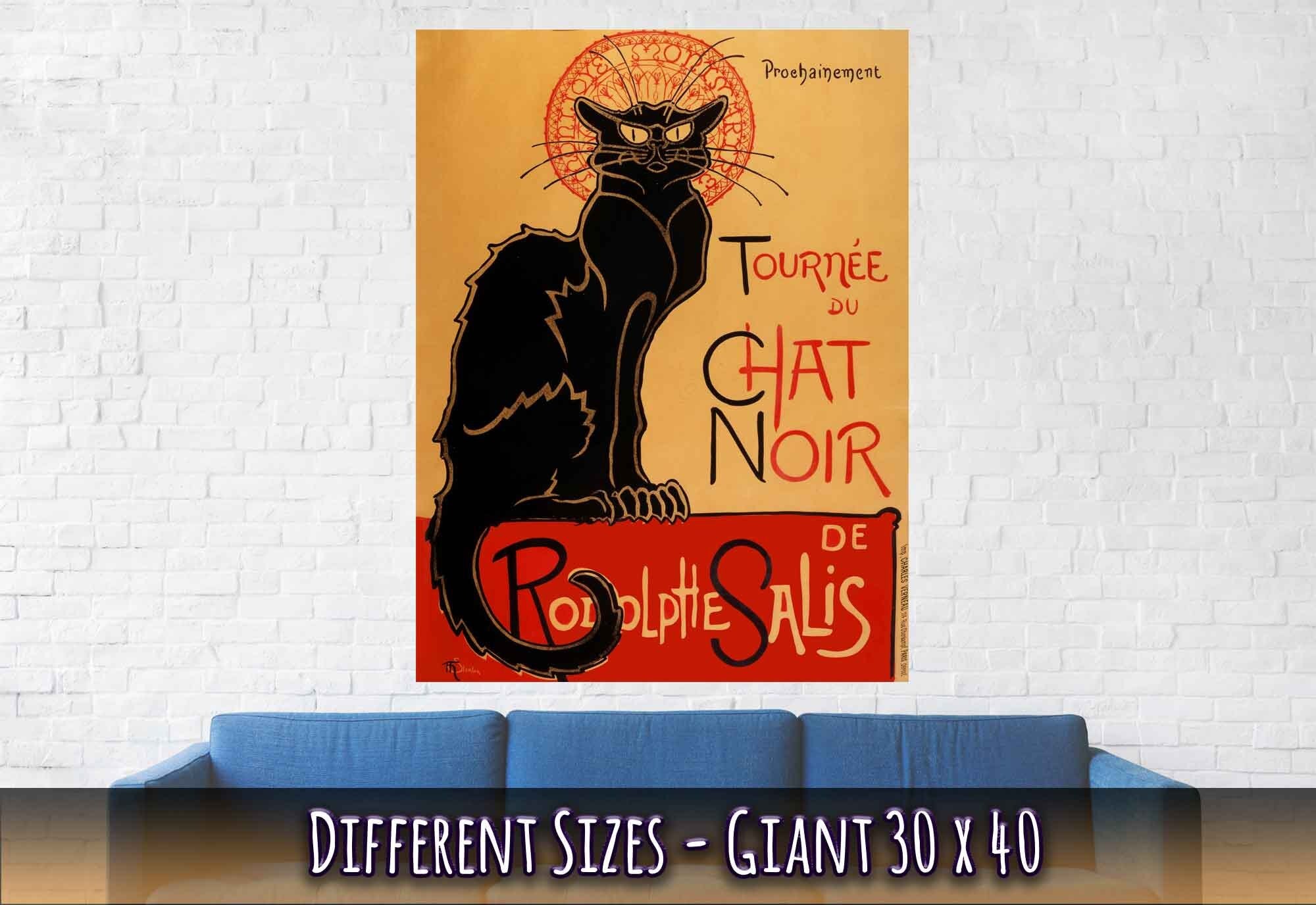 Le Chat Noir Print - Tournee Du Chat Noir - Le Chat Noir Cat Poster - Rodolp[He Salis 1896 - WallArtPrints4U