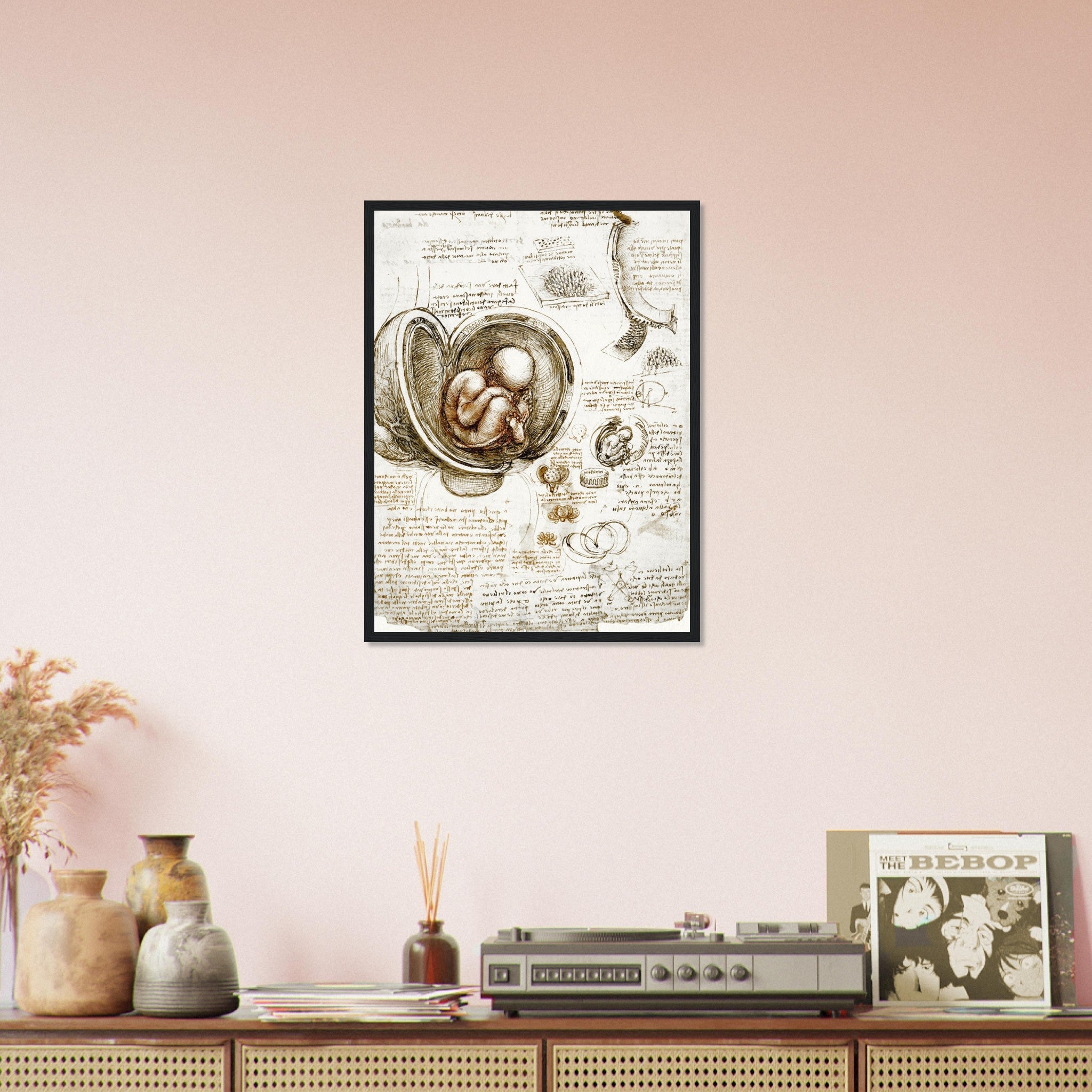 Leonardo Da Vinci Framed, Studies Of Foetus In The Womb Framed Print - WallArtPrints4U