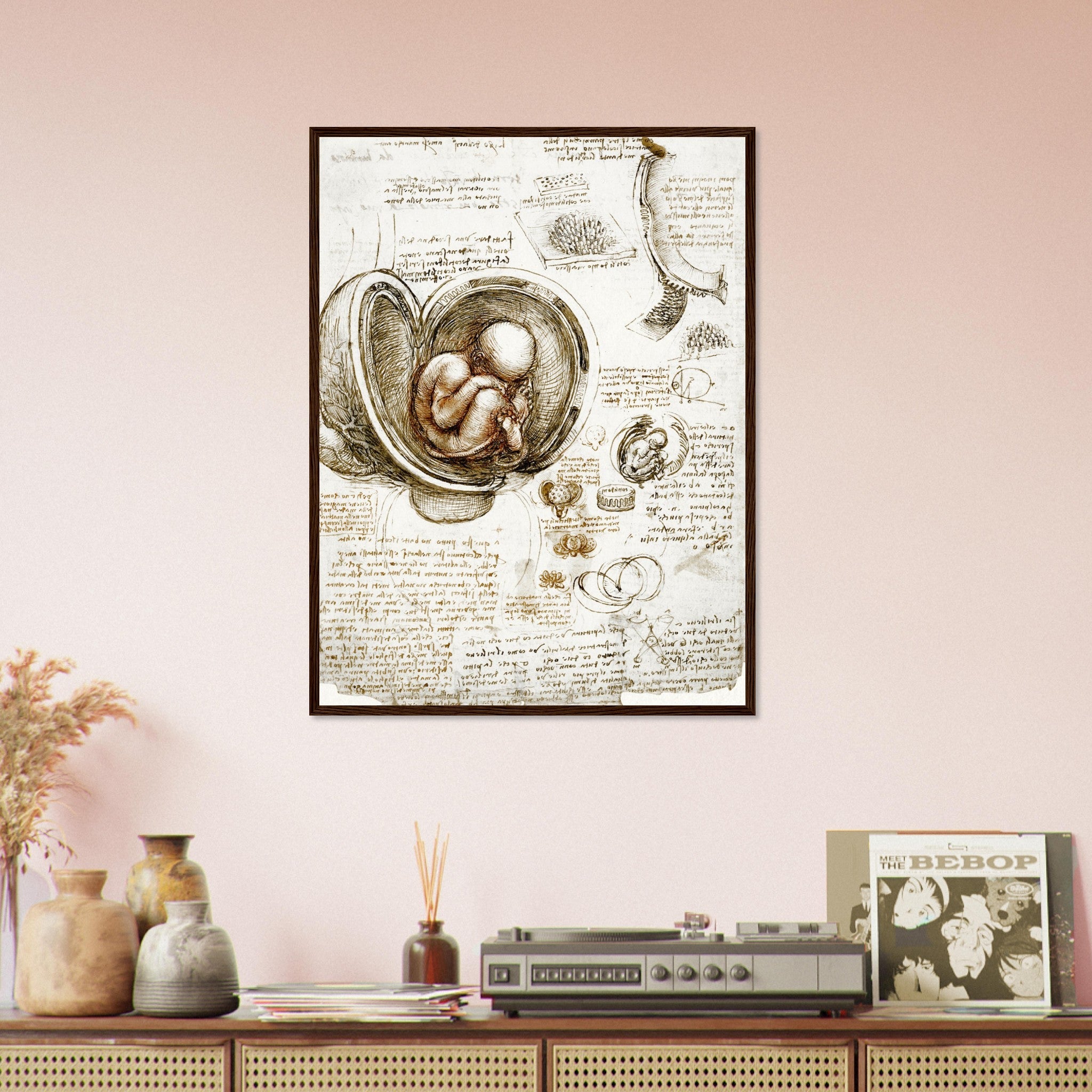 Leonardo Da Vinci Framed, Studies Of Foetus In The Womb Framed Print - WallArtPrints4U