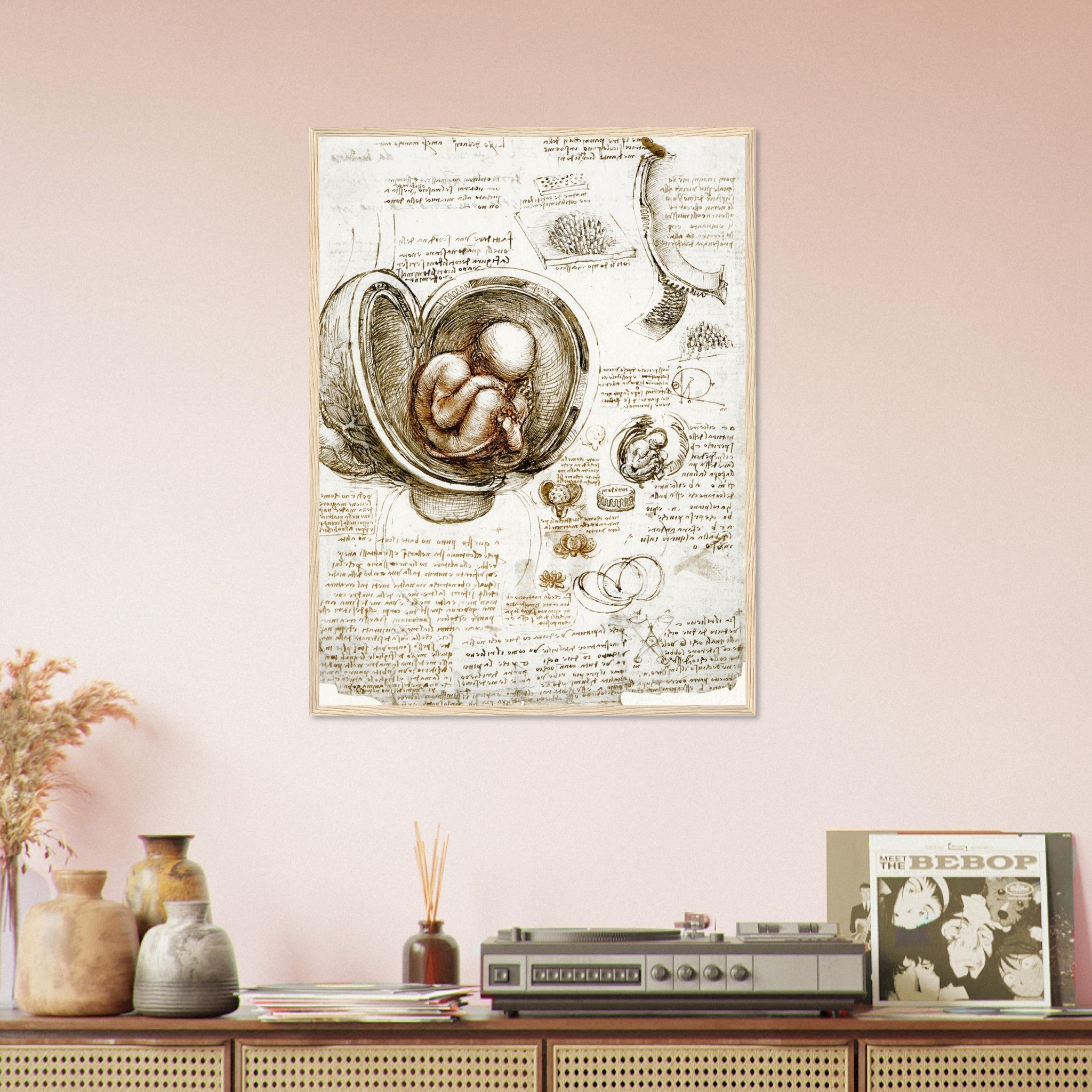 Leonardo Da Vinci Framed, Studies Of Foetus In The Womb Framed Print - WallArtPrints4U