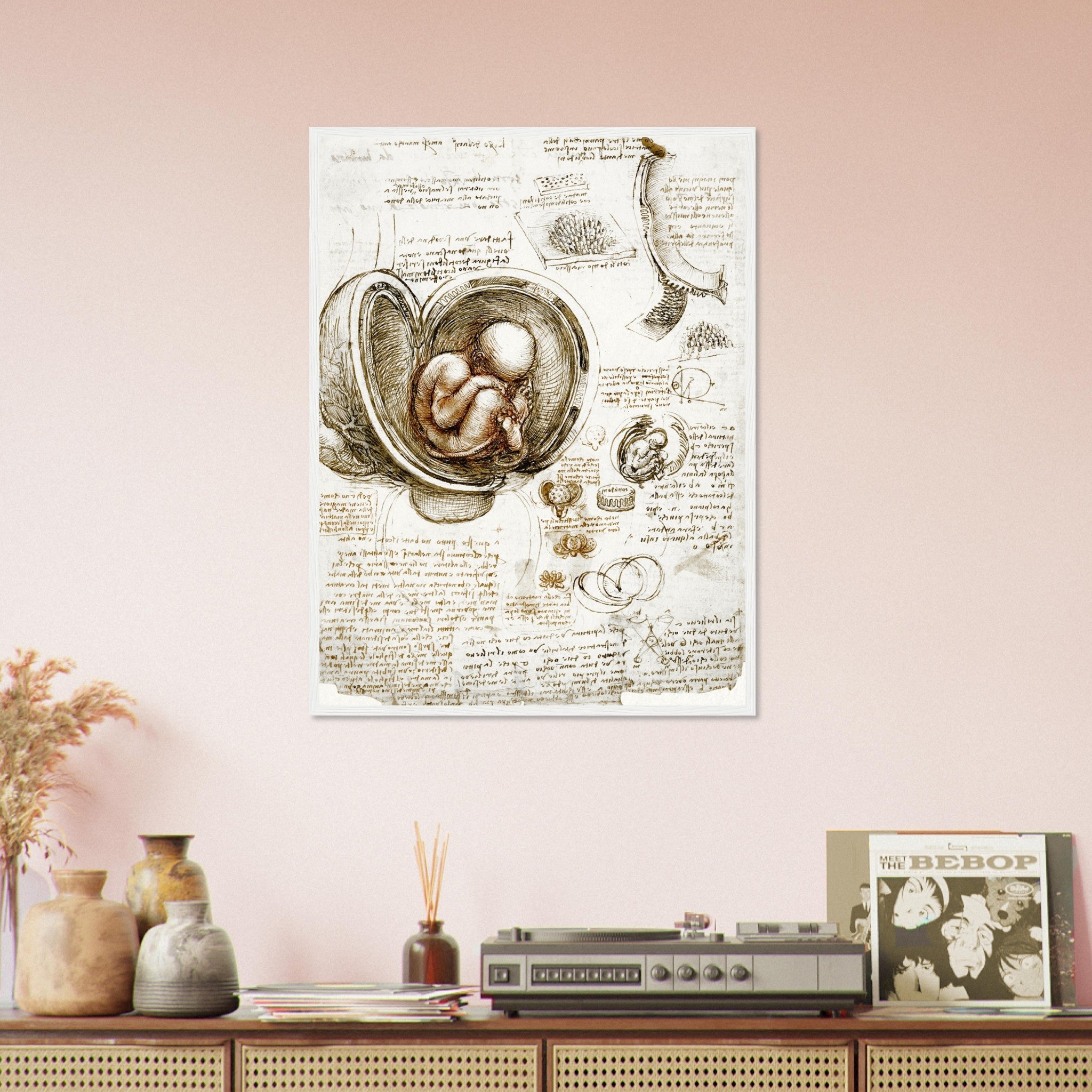 Leonardo Da Vinci Framed, Studies Of Foetus In The Womb Framed Print - WallArtPrints4U