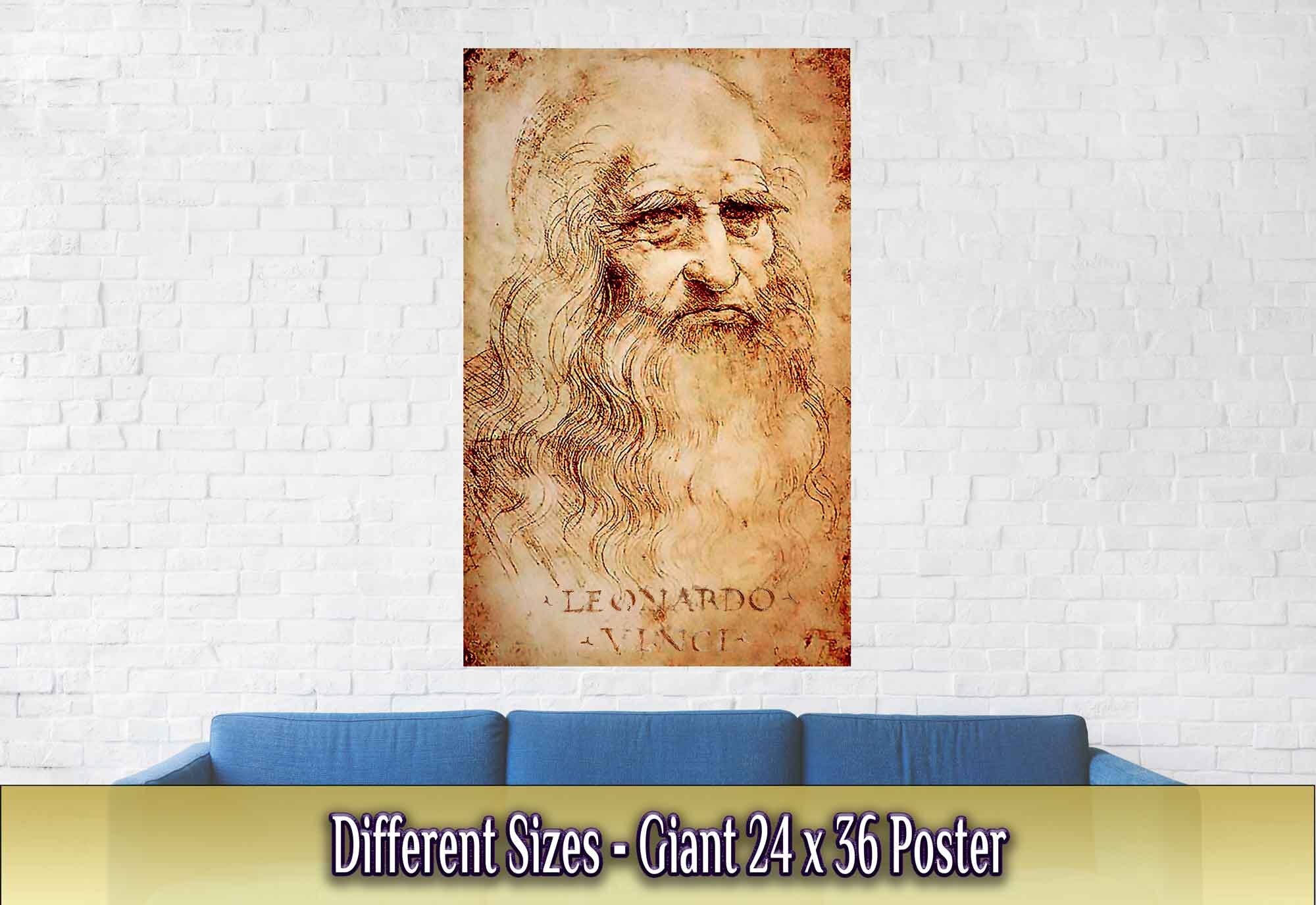 Leonardo Da Vinci Poster, Self Portrait - Iconic Leonardo Da Vinci Print - Historical Genius - WallArtPrints4U