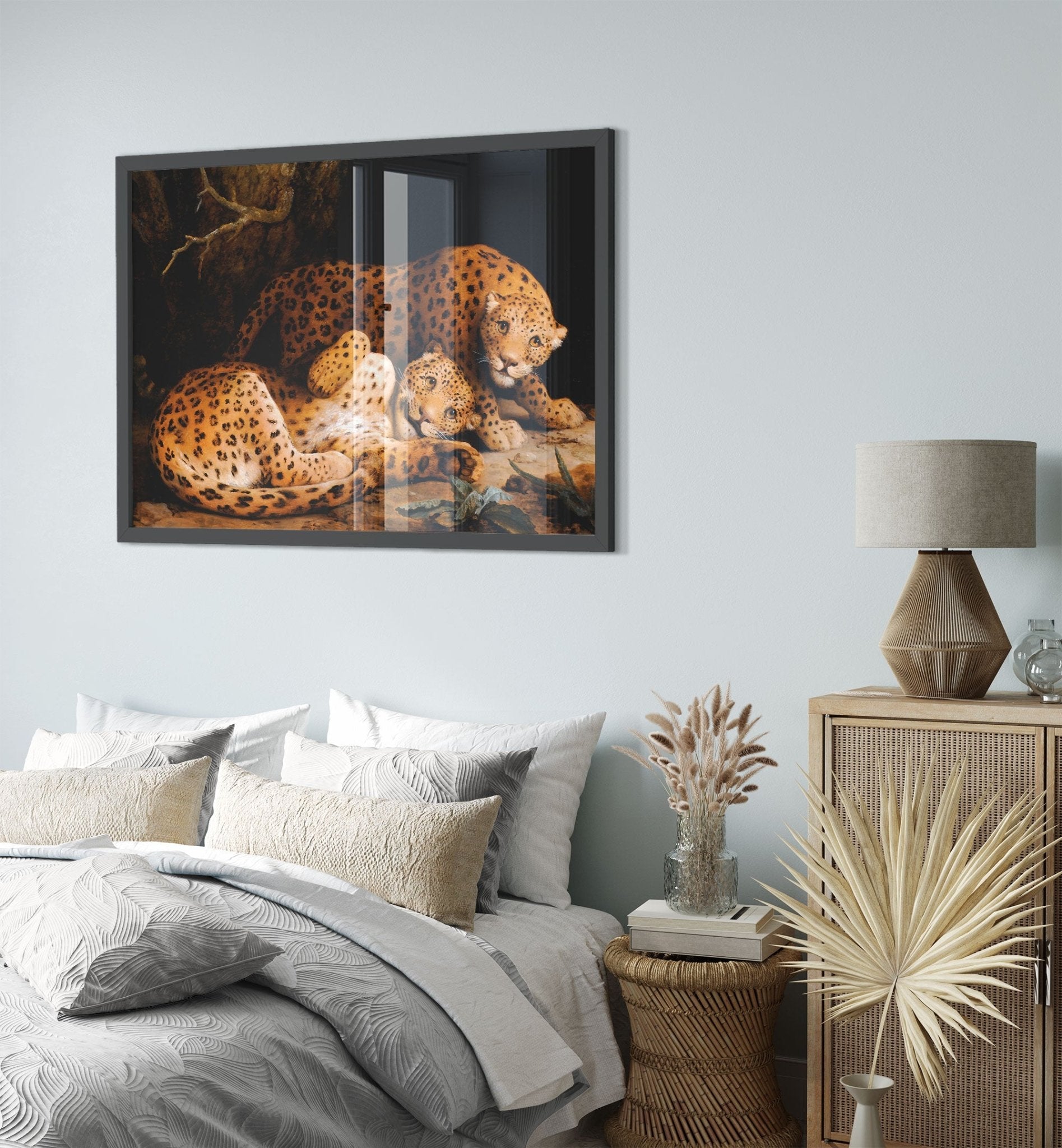 Leopard Framed Print, Vintage Leopard Art, Leopards At Play George Stubbs - WallArtPrints4U