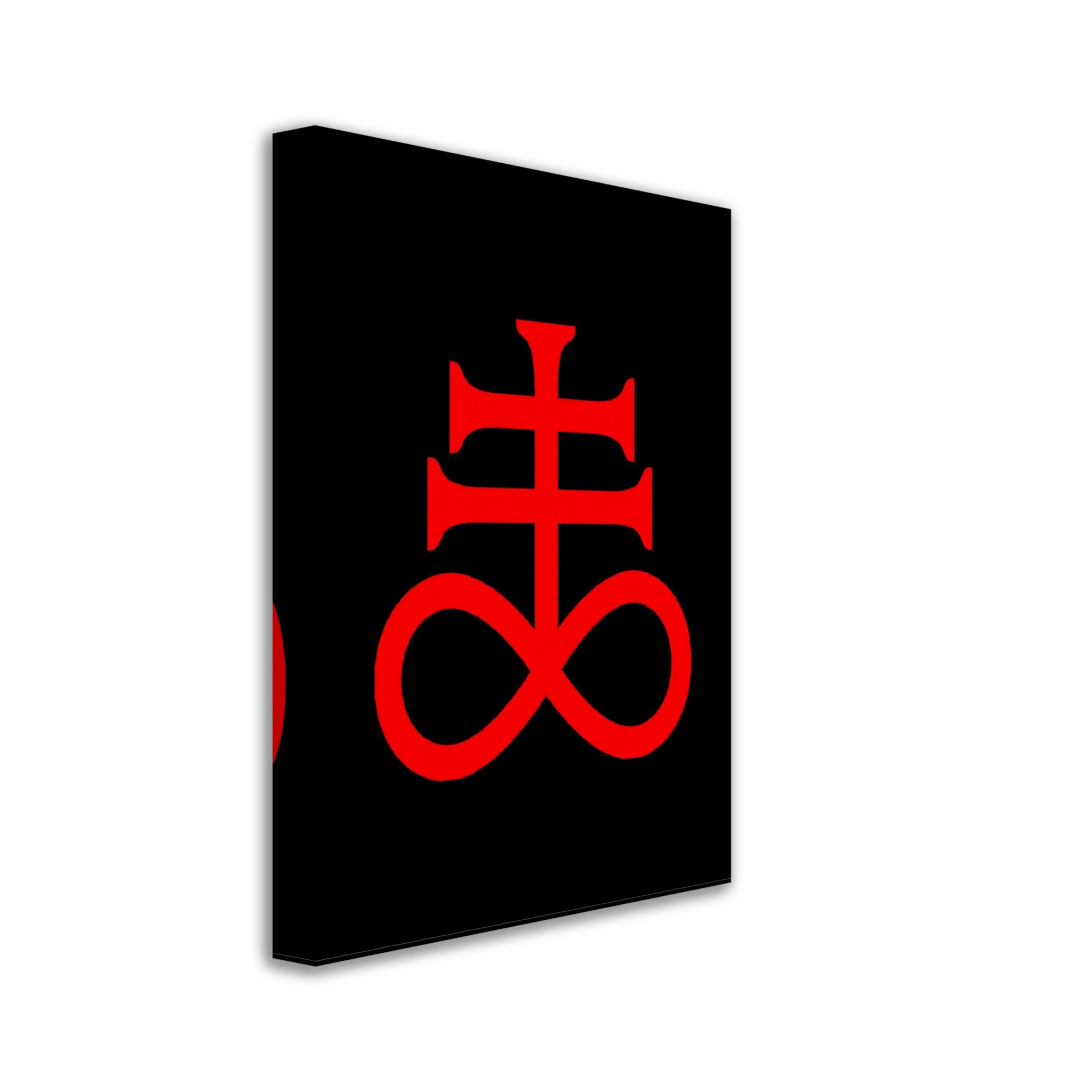 Leviathan Cross Canvas Red Black - Satan'S Cross Canvas - Leviathan Cross Canvas Print Red On Black - WallArtPrints4U