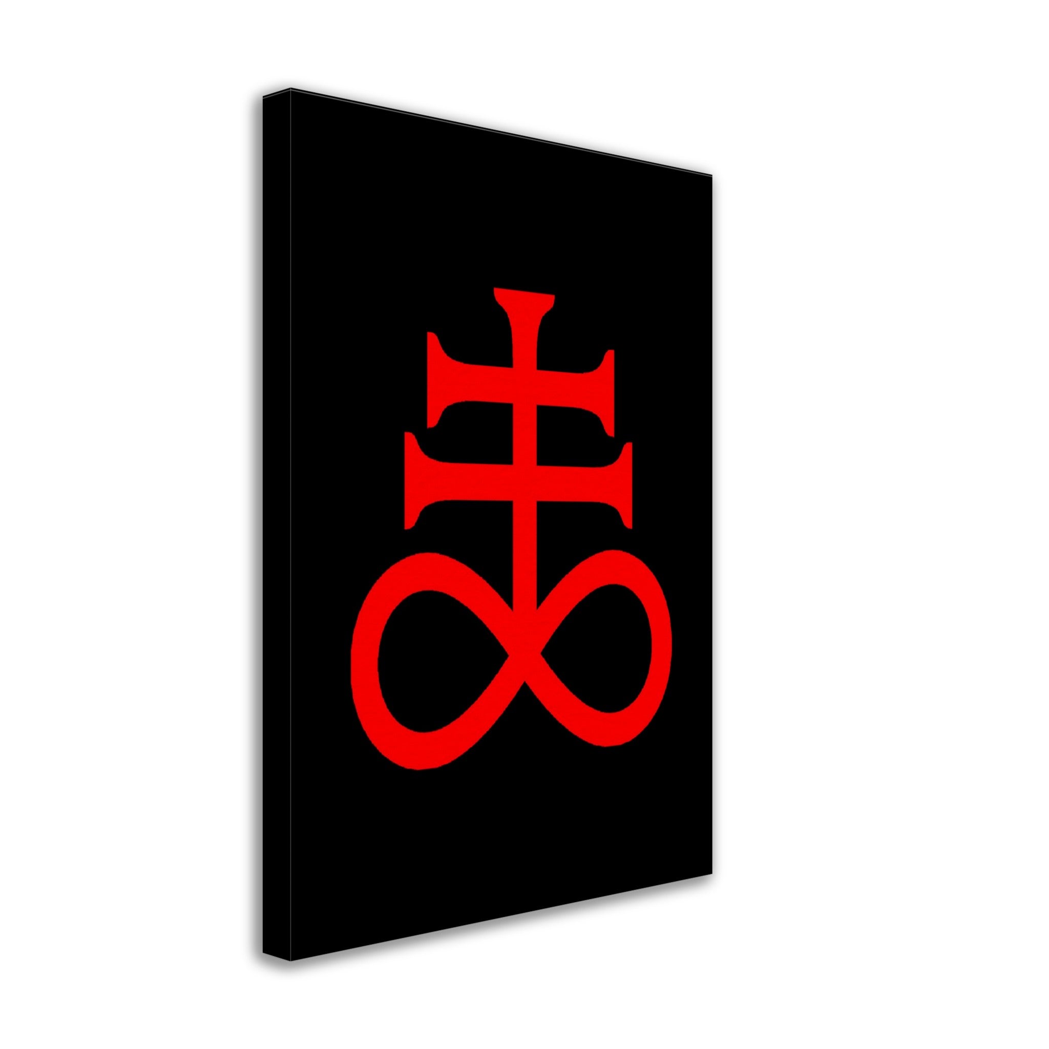 Leviathan Cross Canvas Red Black - Satan'S Cross Canvas - Leviathan Cross Canvas Print Red On Black - WallArtPrints4U