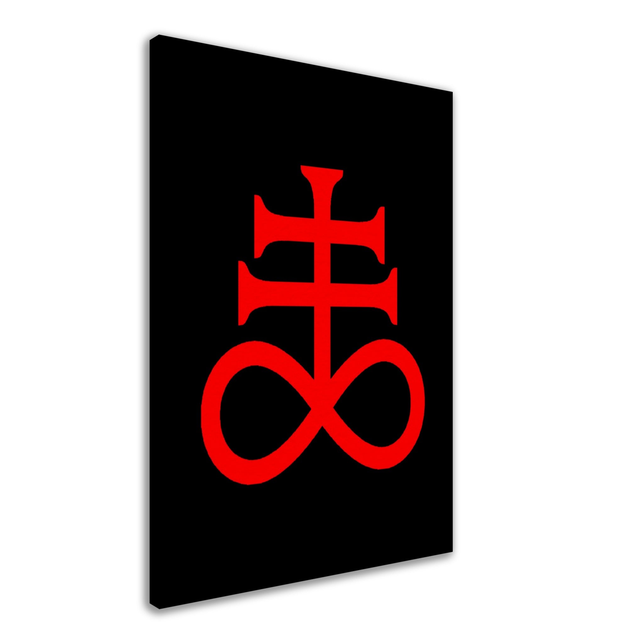 Leviathan Cross Canvas Red Black - Satan'S Cross Canvas - Leviathan Cross Canvas Print Red On Black - WallArtPrints4U