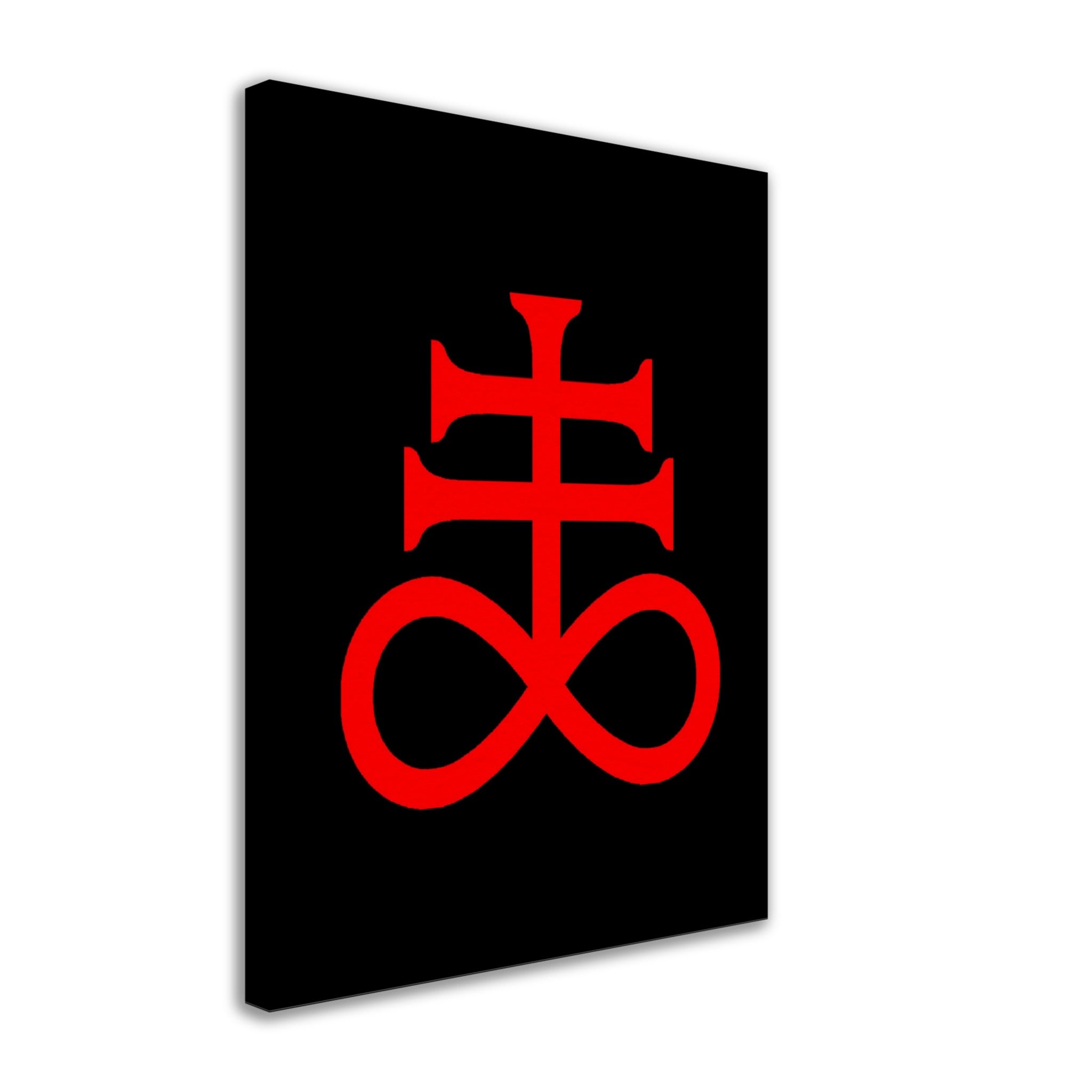 Leviathan Cross Canvas Red Black - Satan'S Cross Canvas - Leviathan Cross Canvas Print Red On Black - WallArtPrints4U