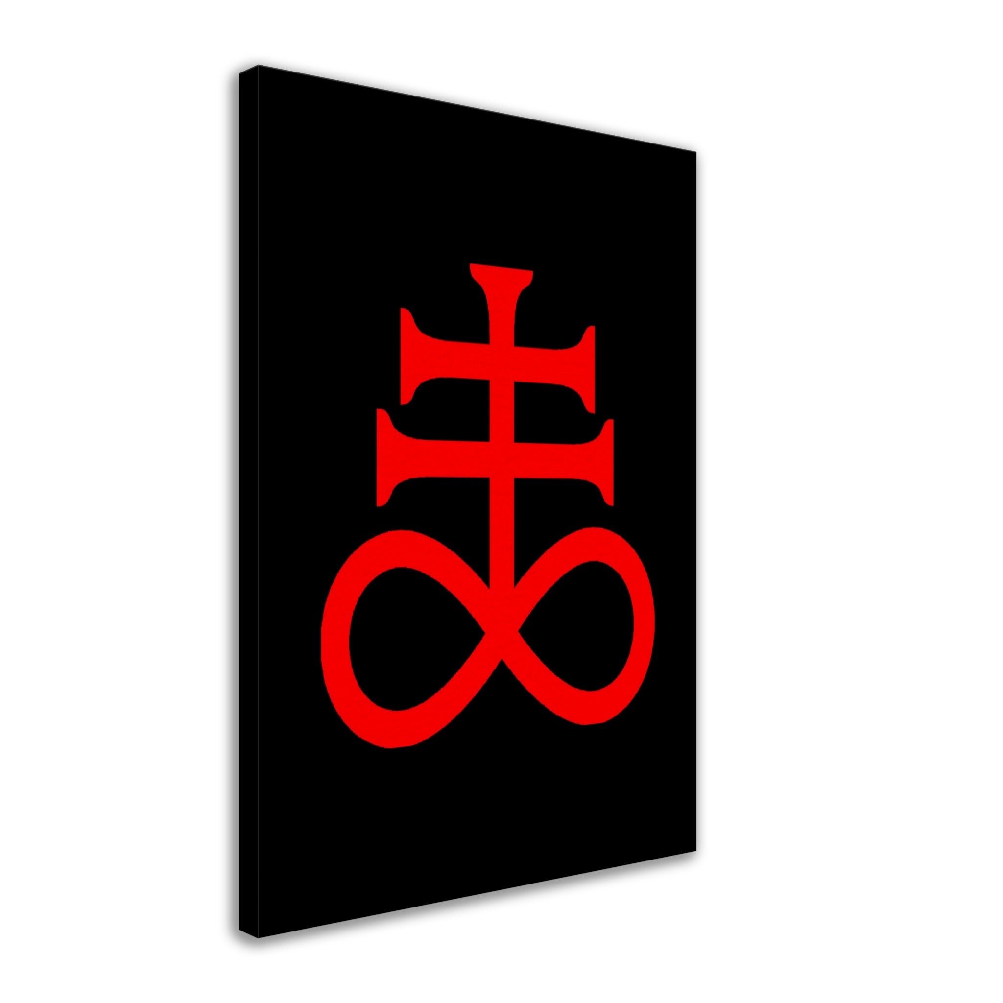 Leviathan Cross Canvas Red Black - Satan'S Cross Canvas - Leviathan Cross Canvas Print Red On Black - WallArtPrints4U