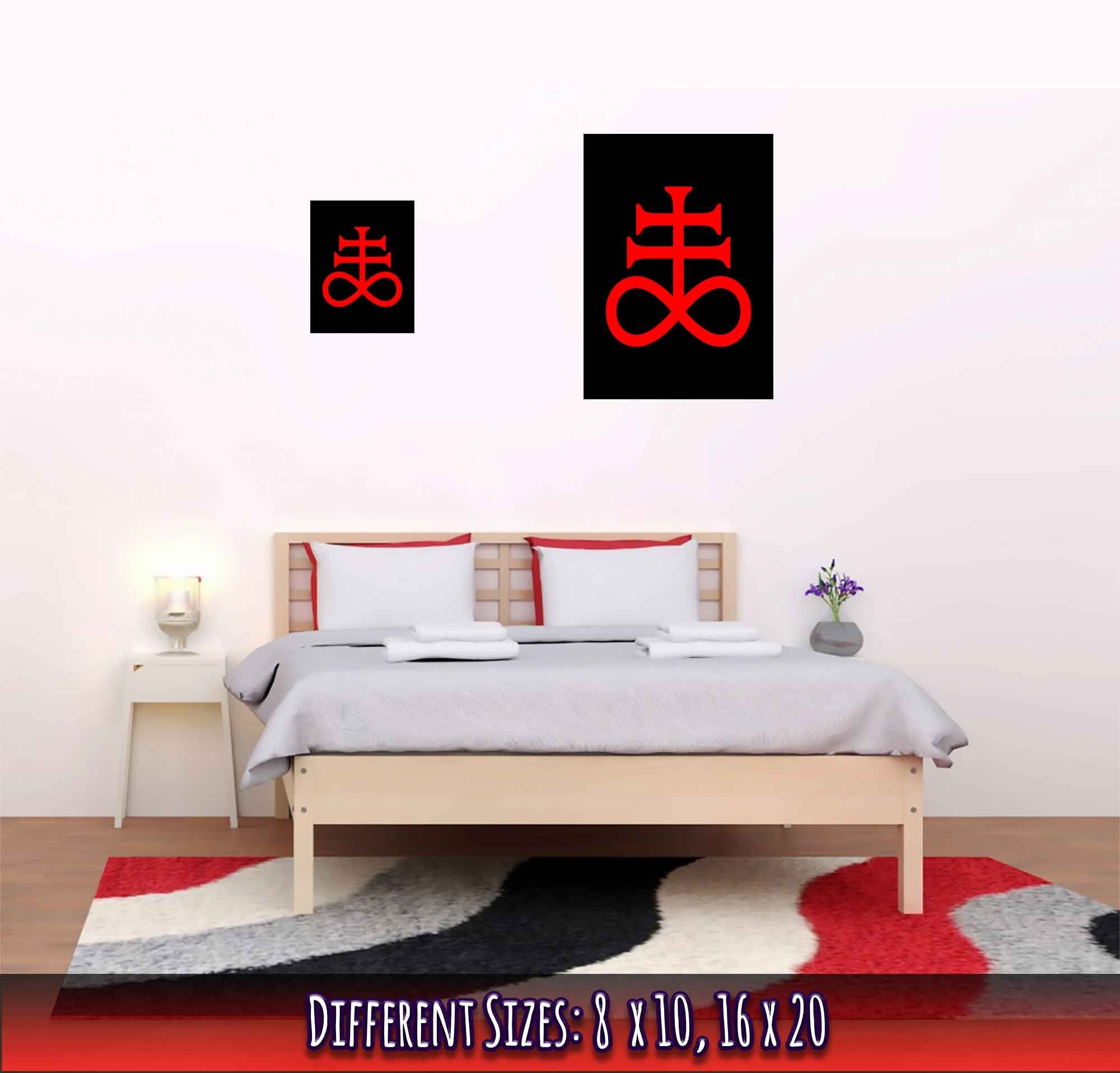 Leviathan Cross Poster Red Black - Satan'S Cross Poster - Leviathan Cross Print Red On Black - WallArtPrints4U