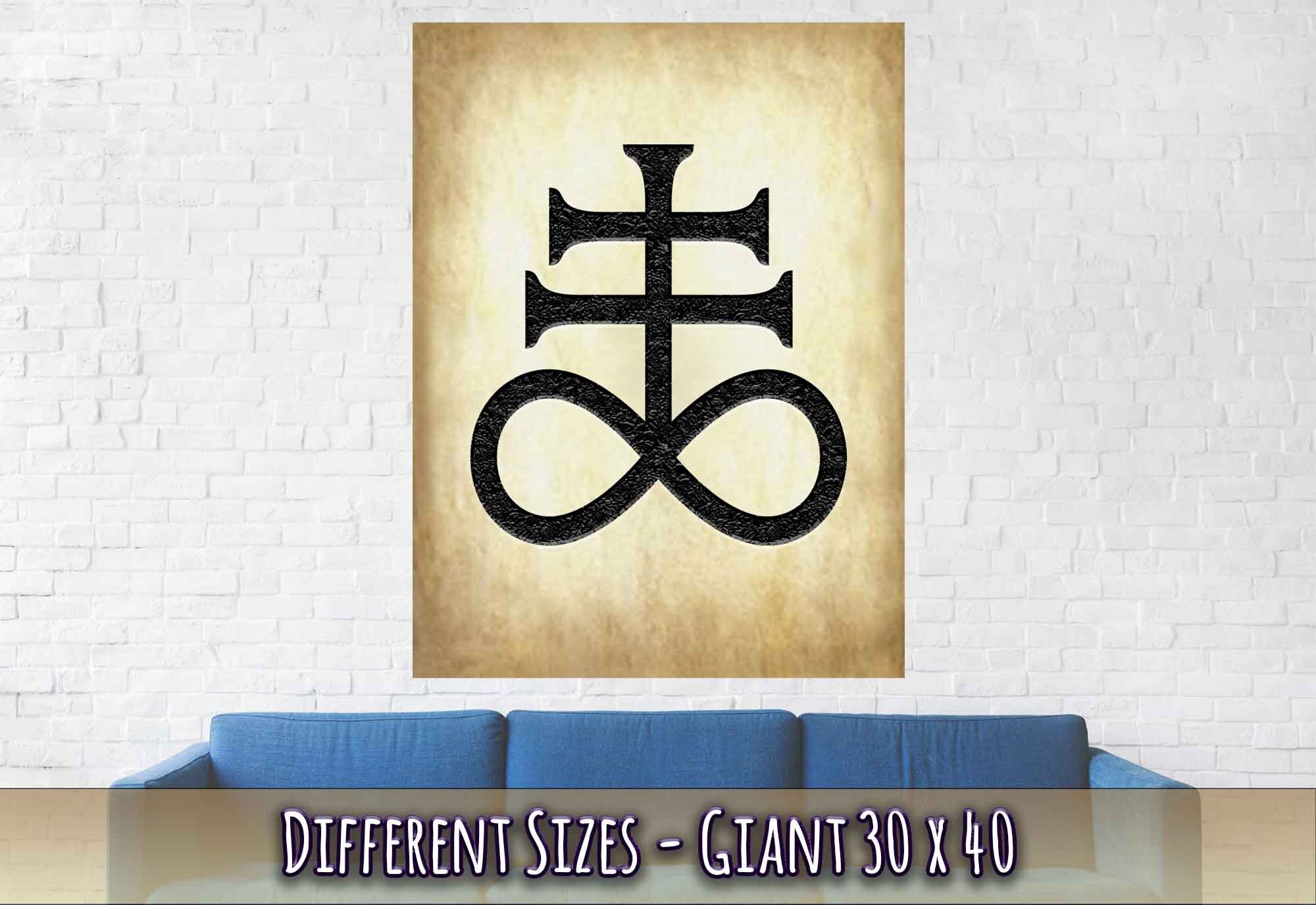 Leviathan Cross Poster - Satan'S Cross Poster - Leviathan Cross Print Aged Parchment Aged Paper - WallArtPrints4U