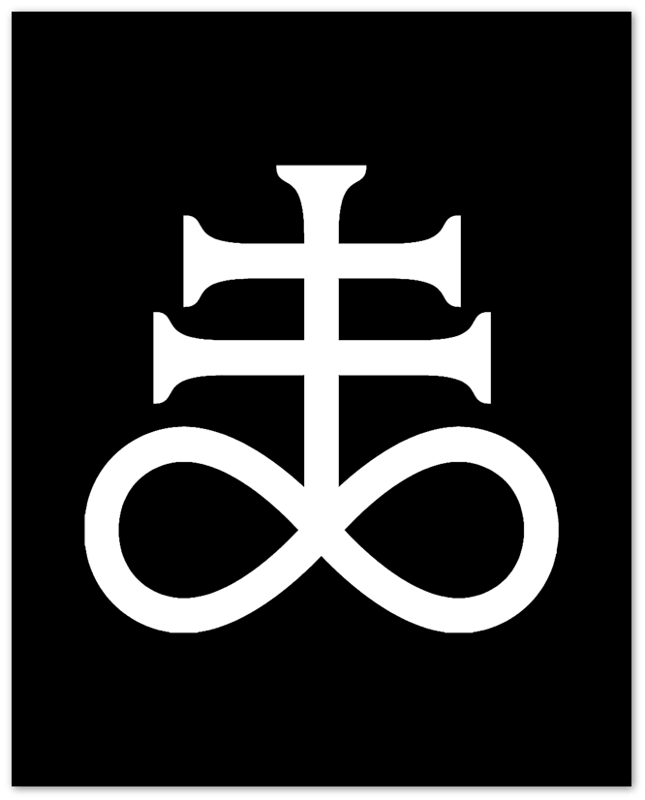 Leviathan Cross Poster White Black - Satan'S Cross Poster - Leviathan Cross Print White On Black - WallArtPrints4U