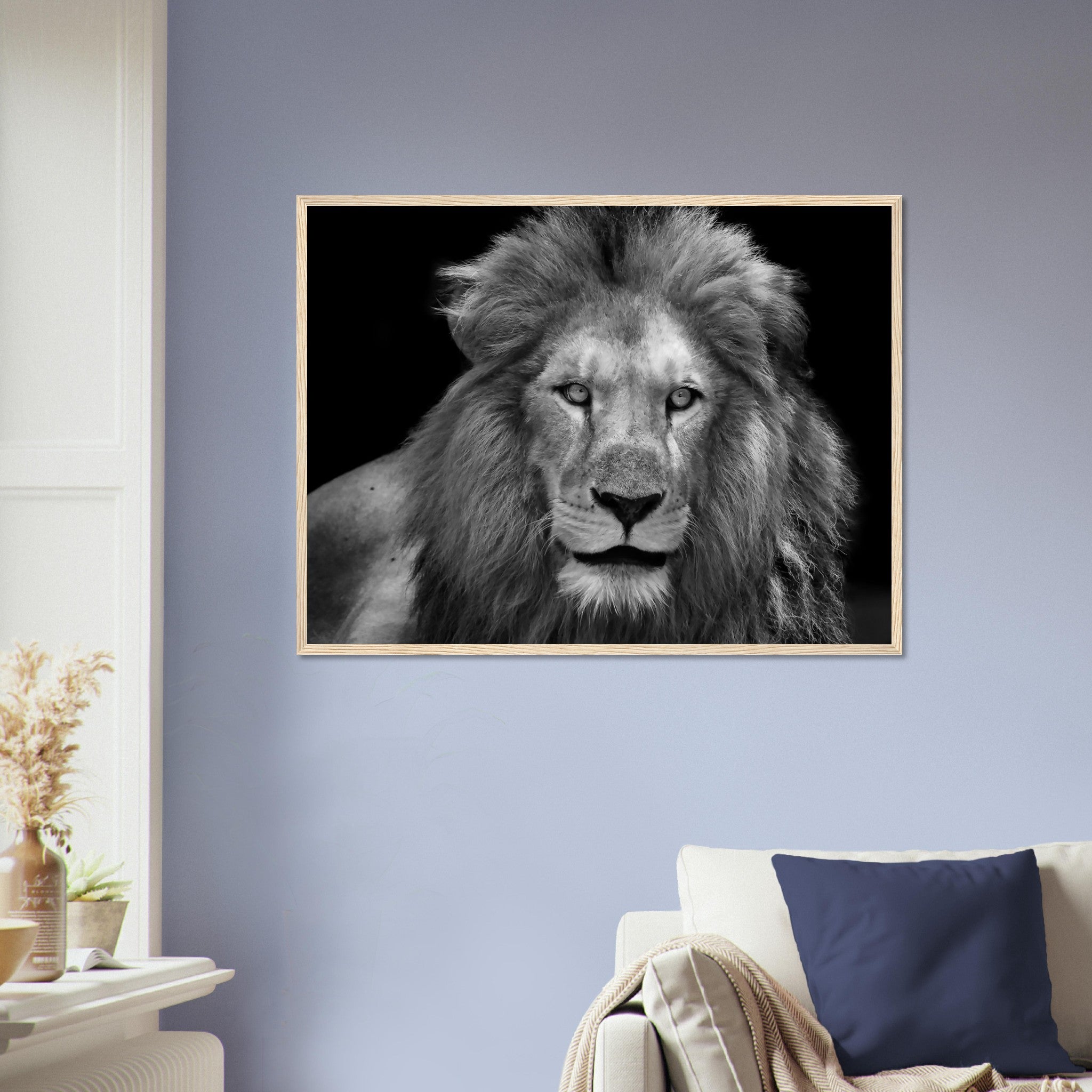 Lion Framed Black And White Giant Lion Framed, Epic Lion Wall Art, Various Sizes, Lion Framed Art - WallArtPrints4U