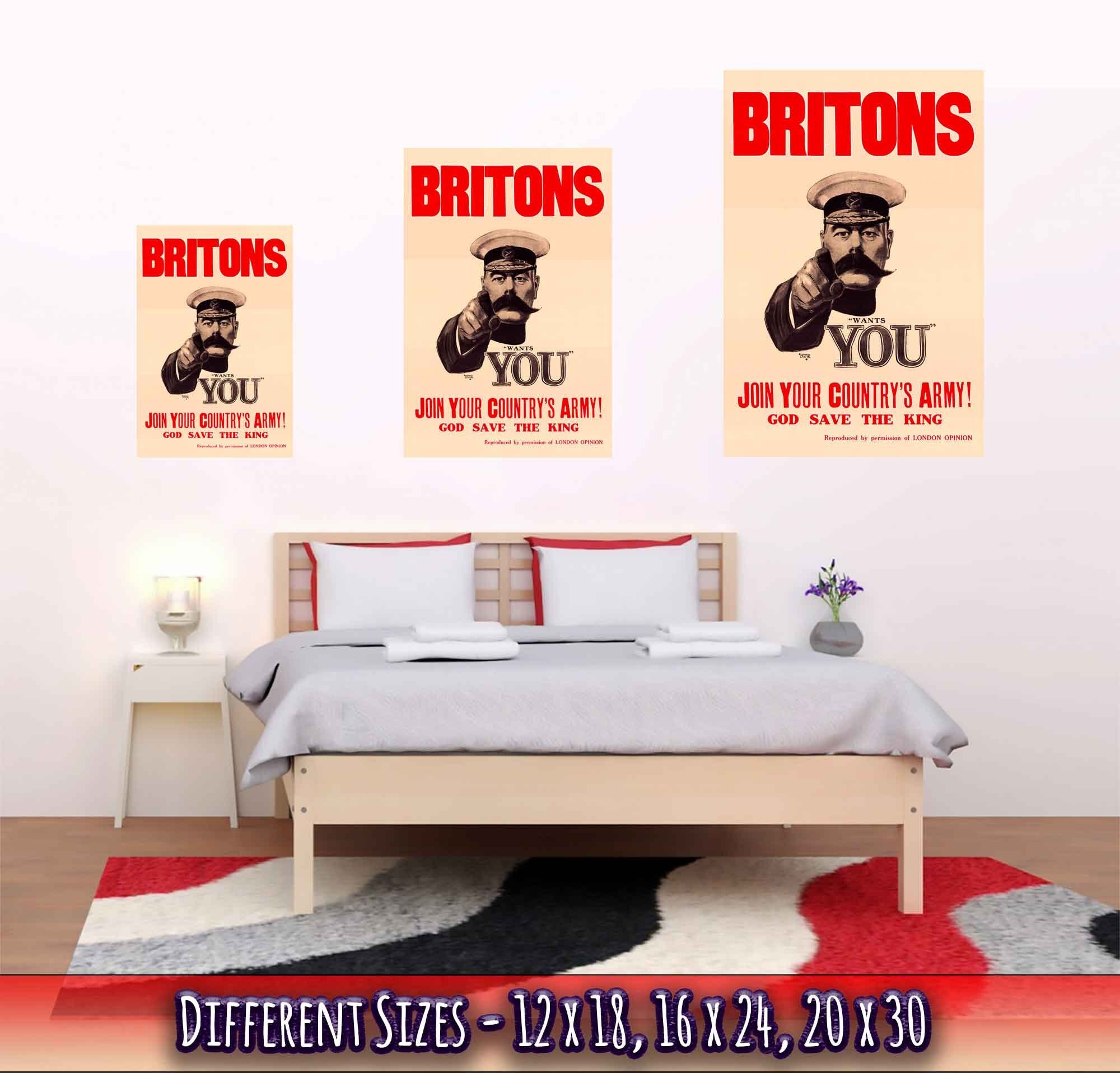 Lord Kitchener Poster, World War 1 Poster Print, Vintage Uk World War 1 Propaganda/Patriotism - WallArtPrints4U