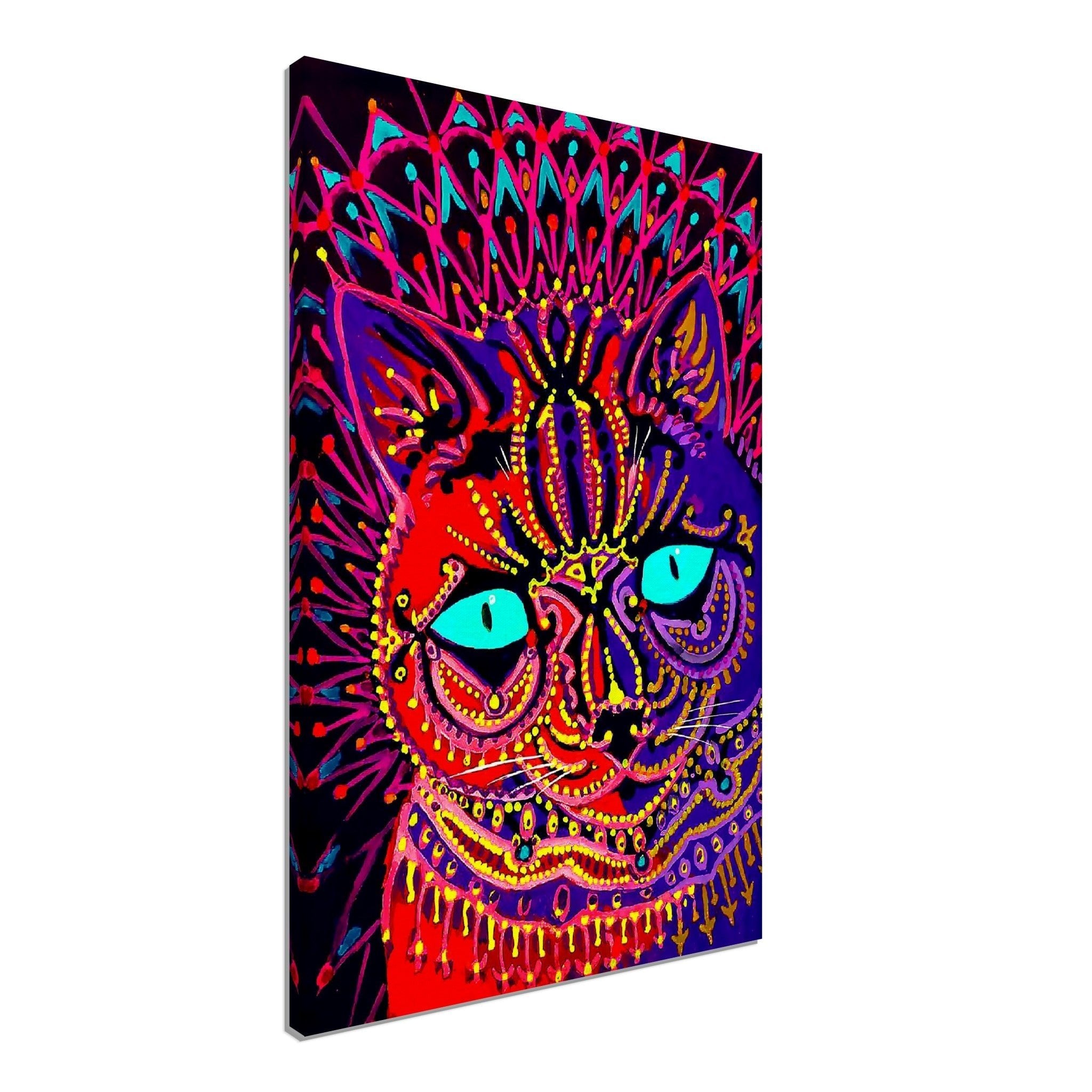 Louis Wain Canvas, Kaleidoscopic Psychedelic Cat - Louis Wain Canvas Print - WallArtPrints4U