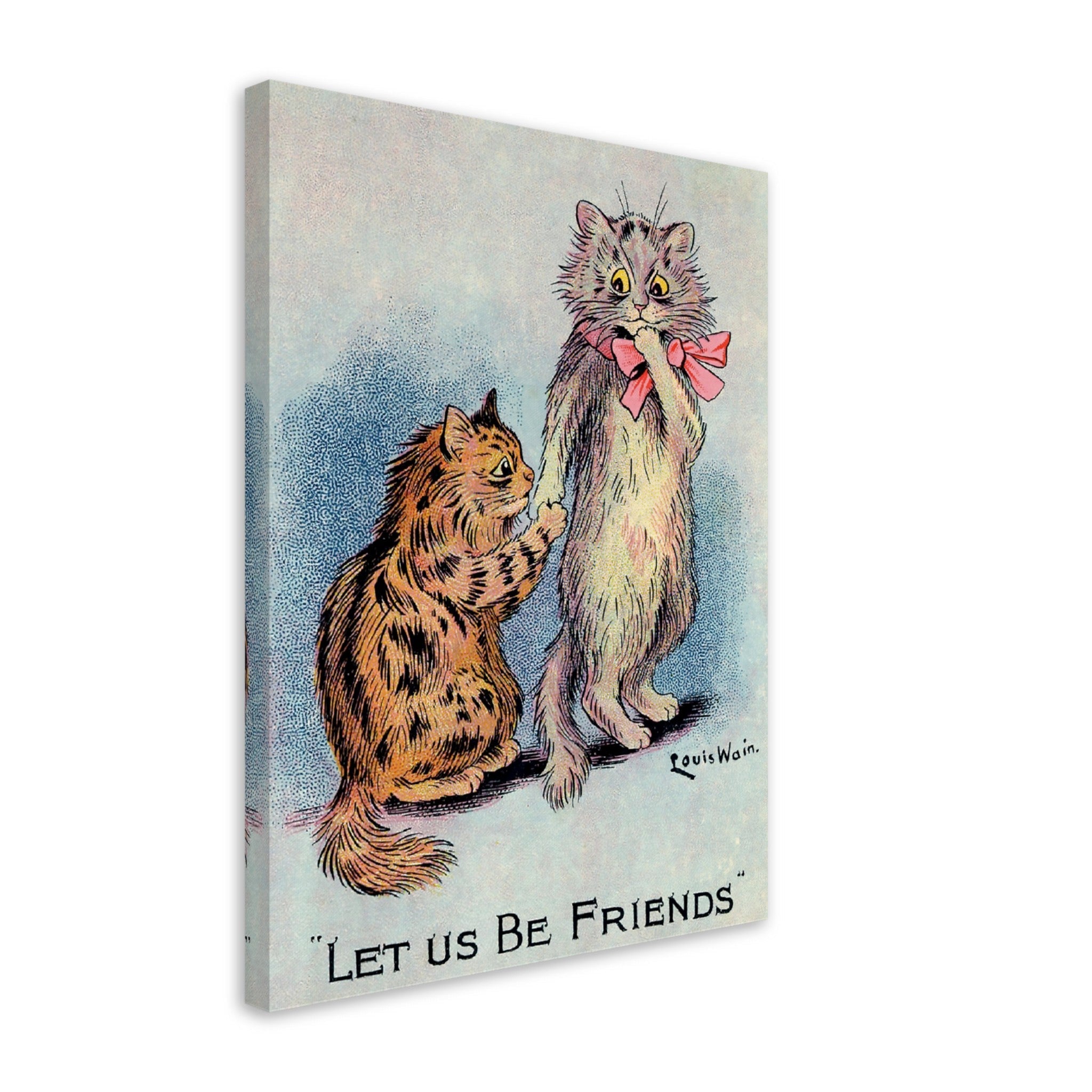 Louis Wain Canvas - Lets Be Friends Cats - Louis Wain Cat Canvas Print - WallArtPrints4U