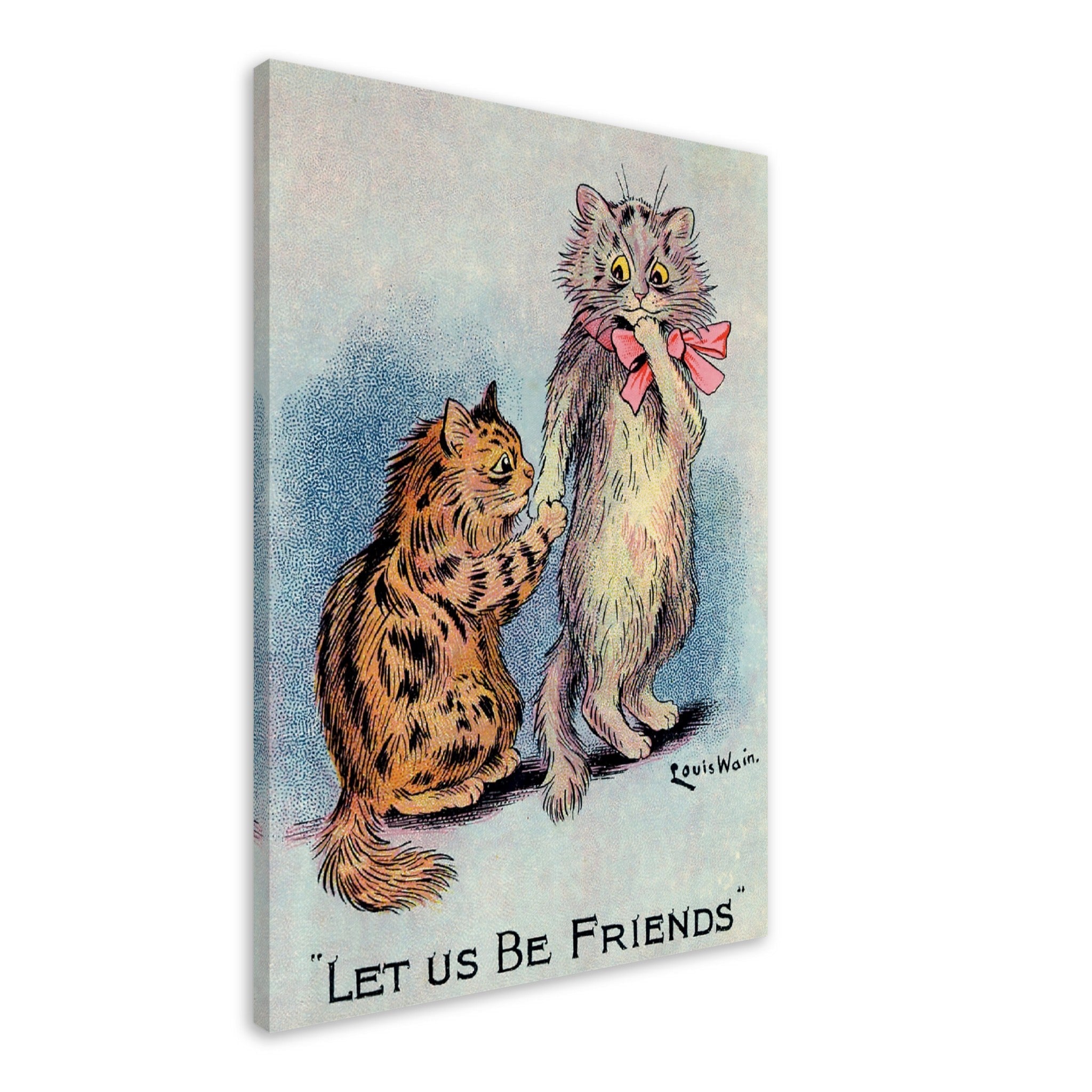 Louis Wain Canvas - Lets Be Friends Cats - Louis Wain Cat Canvas Print - WallArtPrints4U