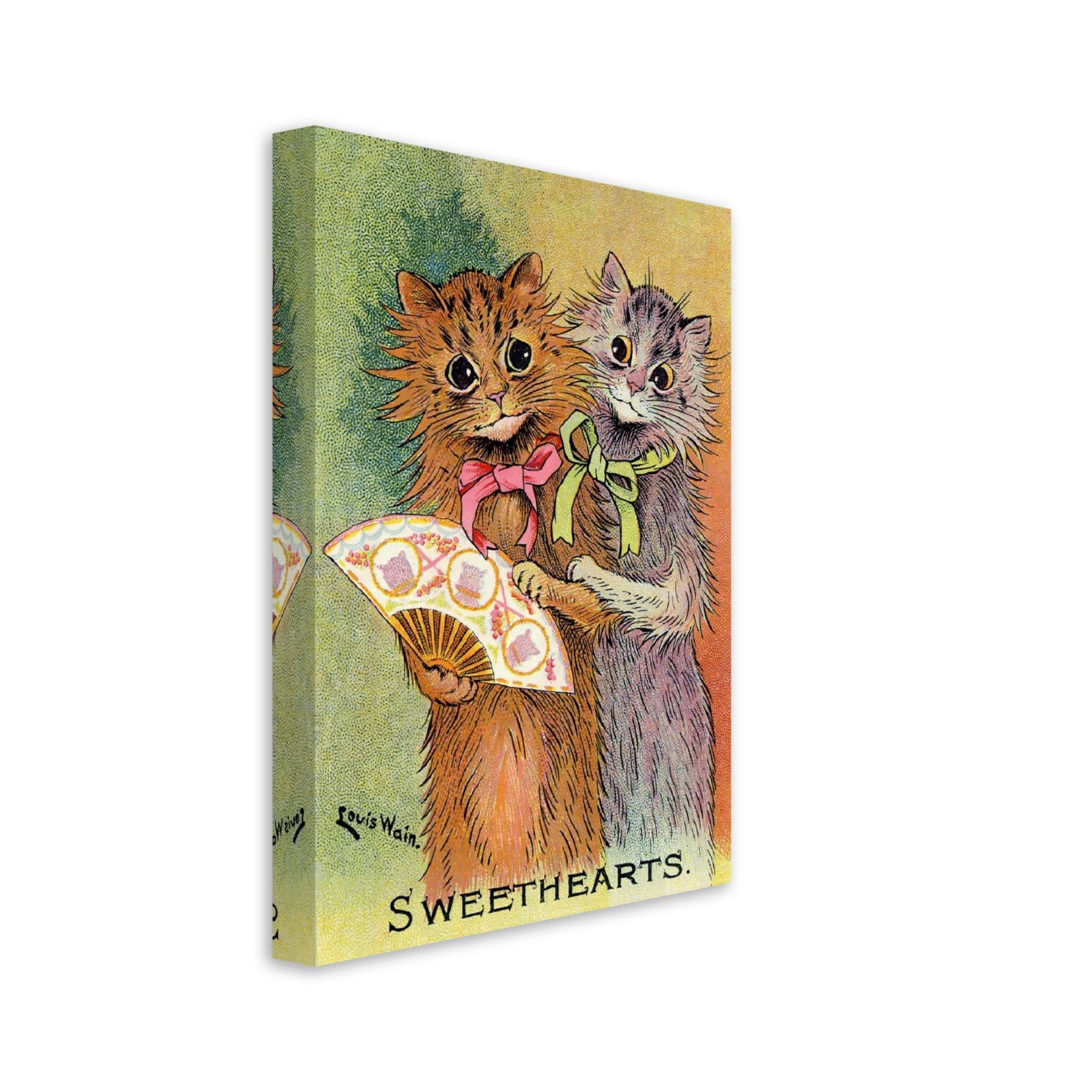 Louis Wain Canvas - Sweethearts Cats - Louis Wain Cat Canvas Print, Cats With Fan - WallArtPrints4U
